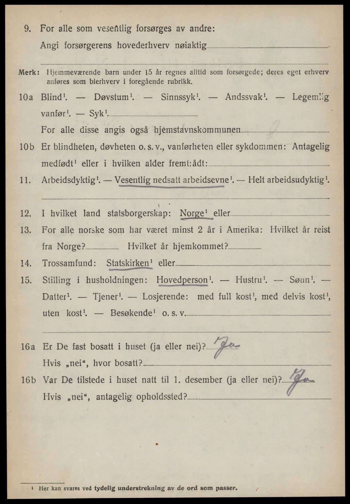 SAT, 1920 census for Vatne, 1920, p. 2189