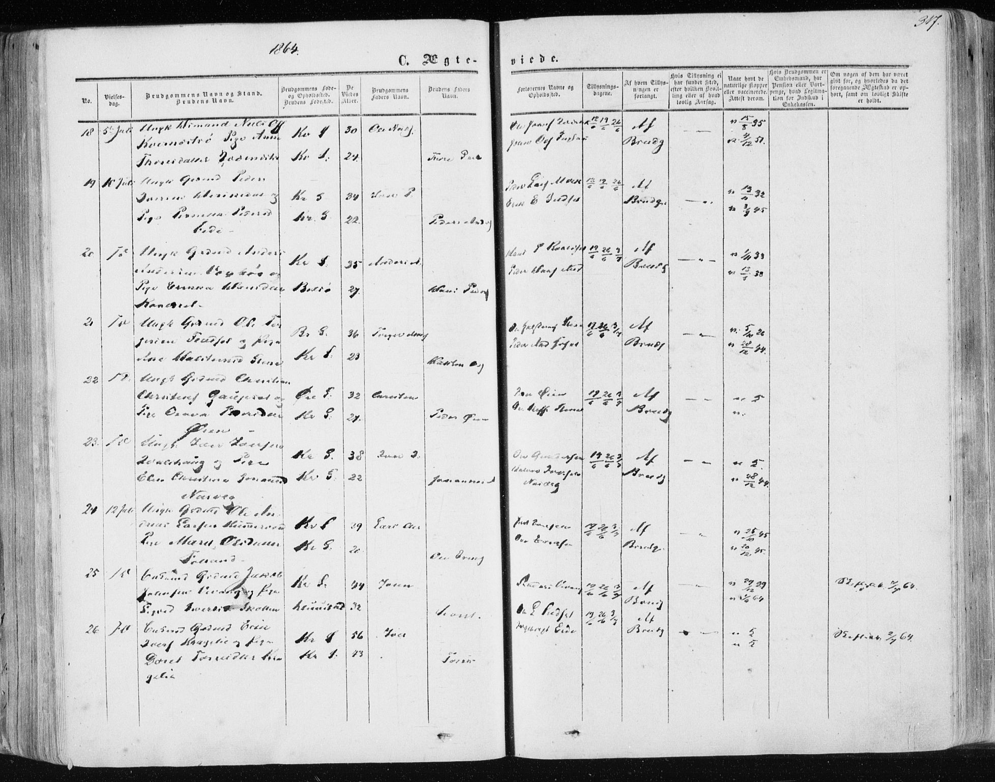 Ministerialprotokoller, klokkerbøker og fødselsregistre - Møre og Romsdal, AV/SAT-A-1454/568/L0804: Parish register (official) no. 568A11, 1854-1868, p. 317