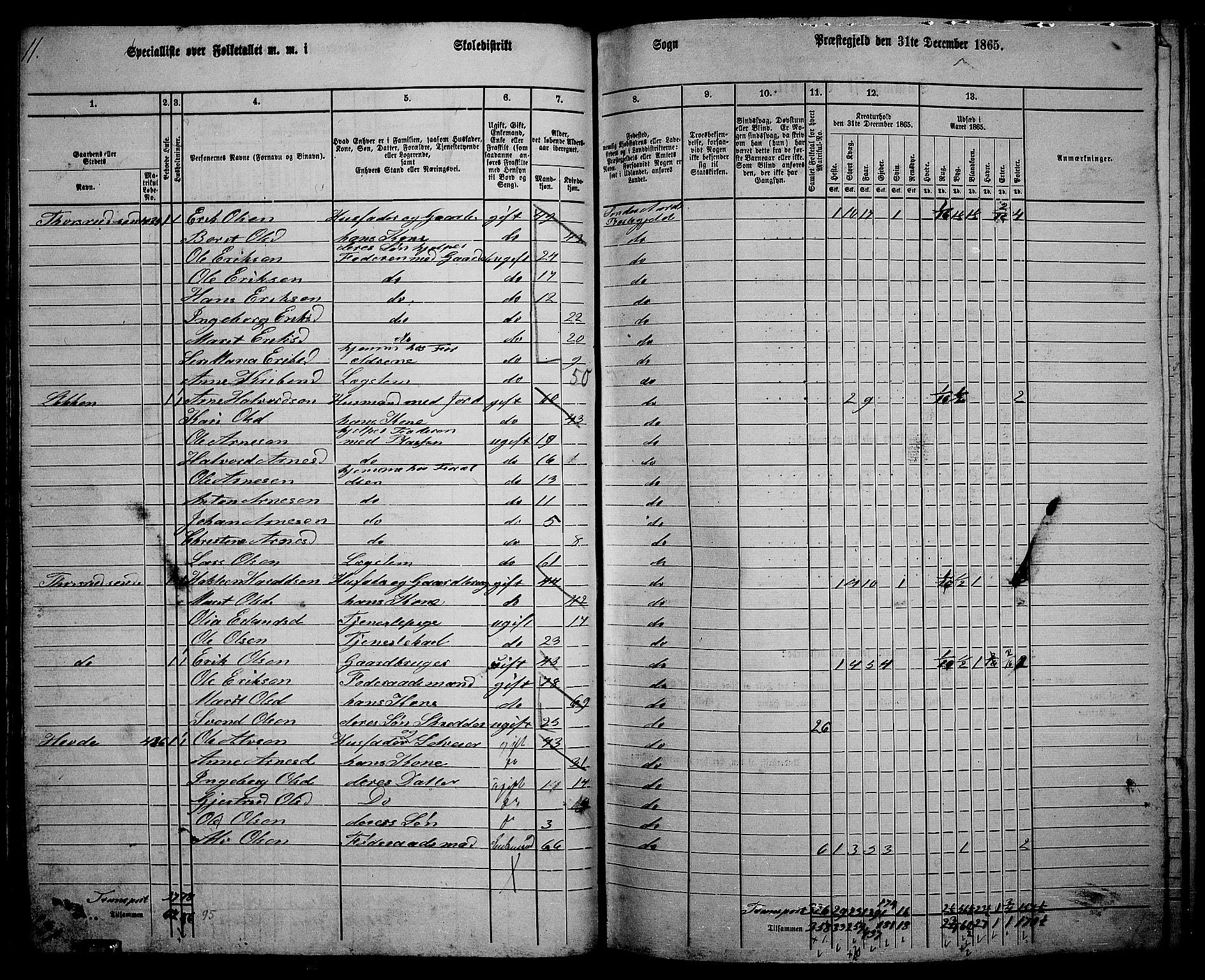 RA, 1865 census for Sør-Aurdal, 1865, p. 59