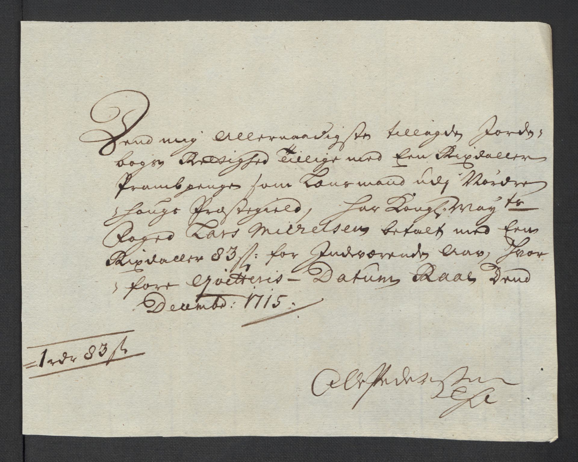 Rentekammeret inntil 1814, Reviderte regnskaper, Fogderegnskap, AV/RA-EA-4092/R23/L1473: Fogderegnskap Ringerike og Hallingdal, 1715, p. 256