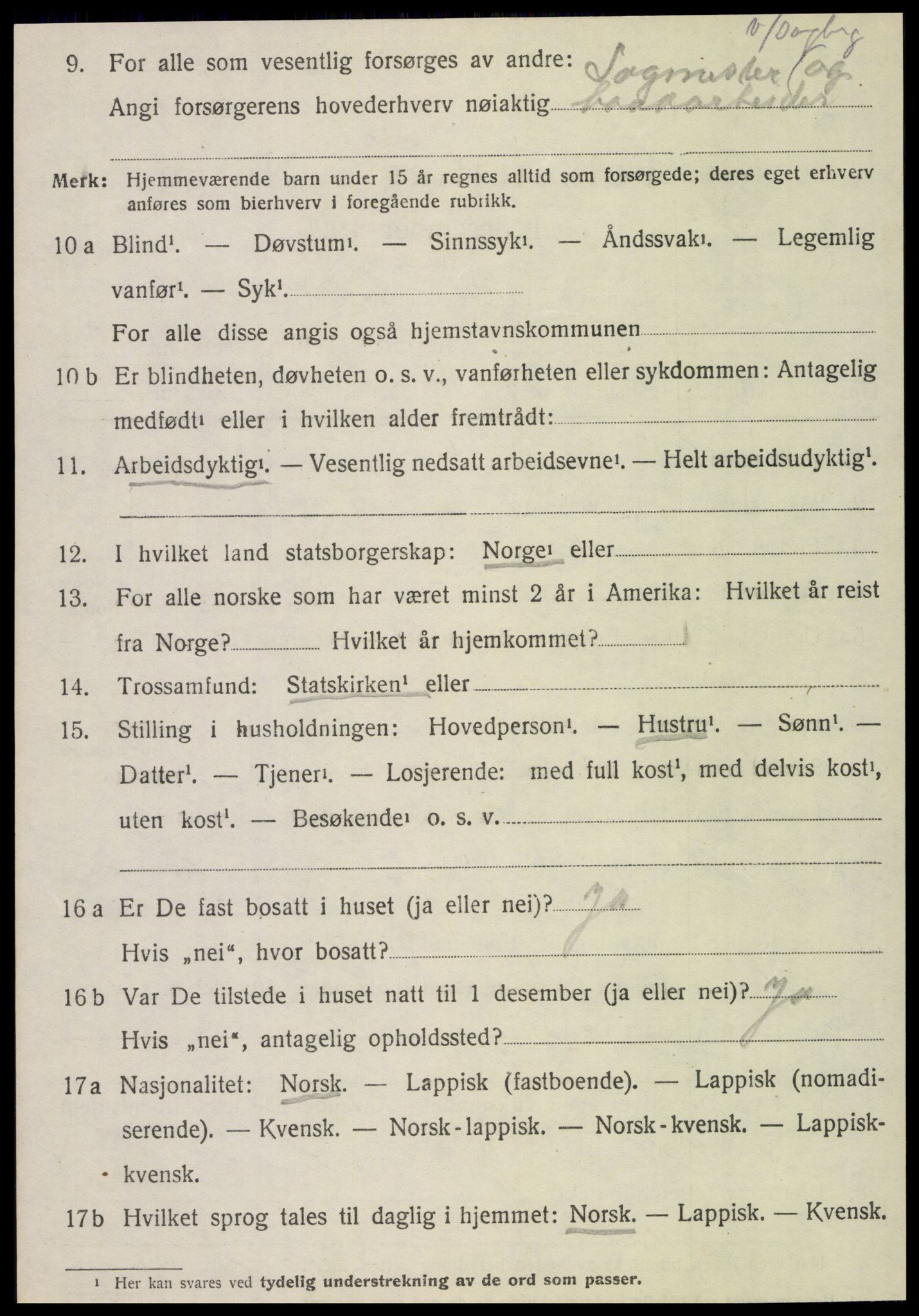 SAT, 1920 census for Vefsn, 1920, p. 10630