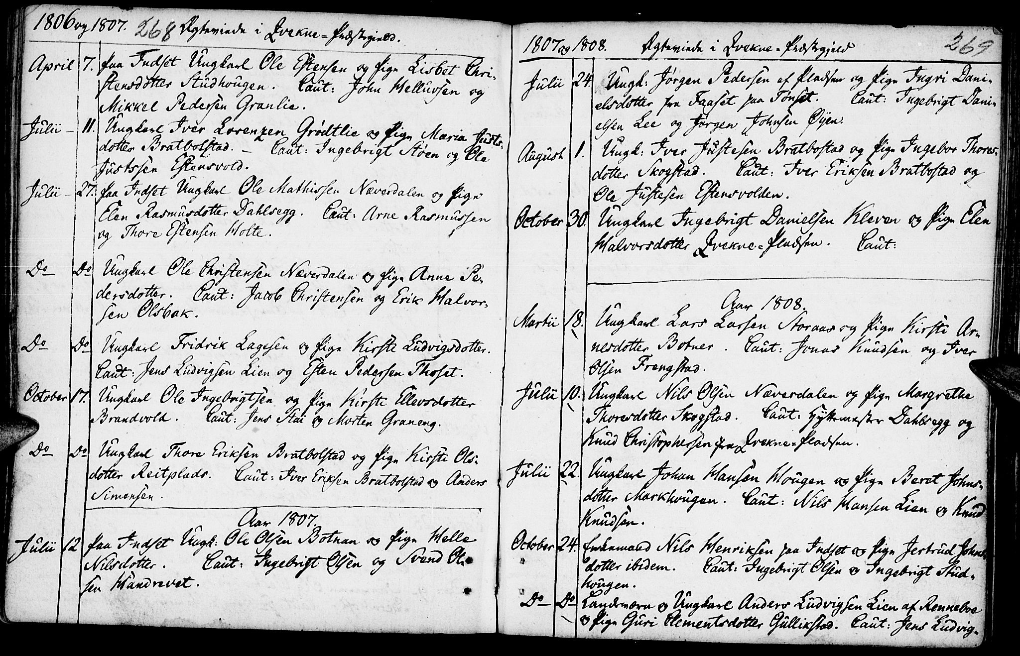Kvikne prestekontor, AV/SAH-PREST-064/H/Ha/Haa/L0003: Parish register (official) no. 3, 1785-1814, p. 268-269