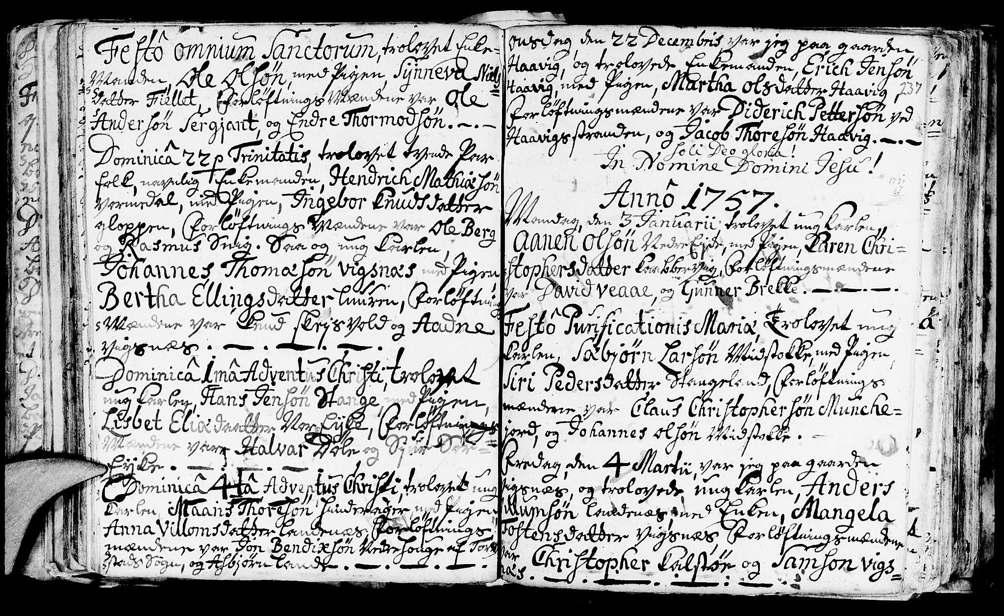 Avaldsnes sokneprestkontor, SAST/A -101851/H/Ha/Haa/L0001: Parish register (official) no. A 1, 1711-1764, p. 237