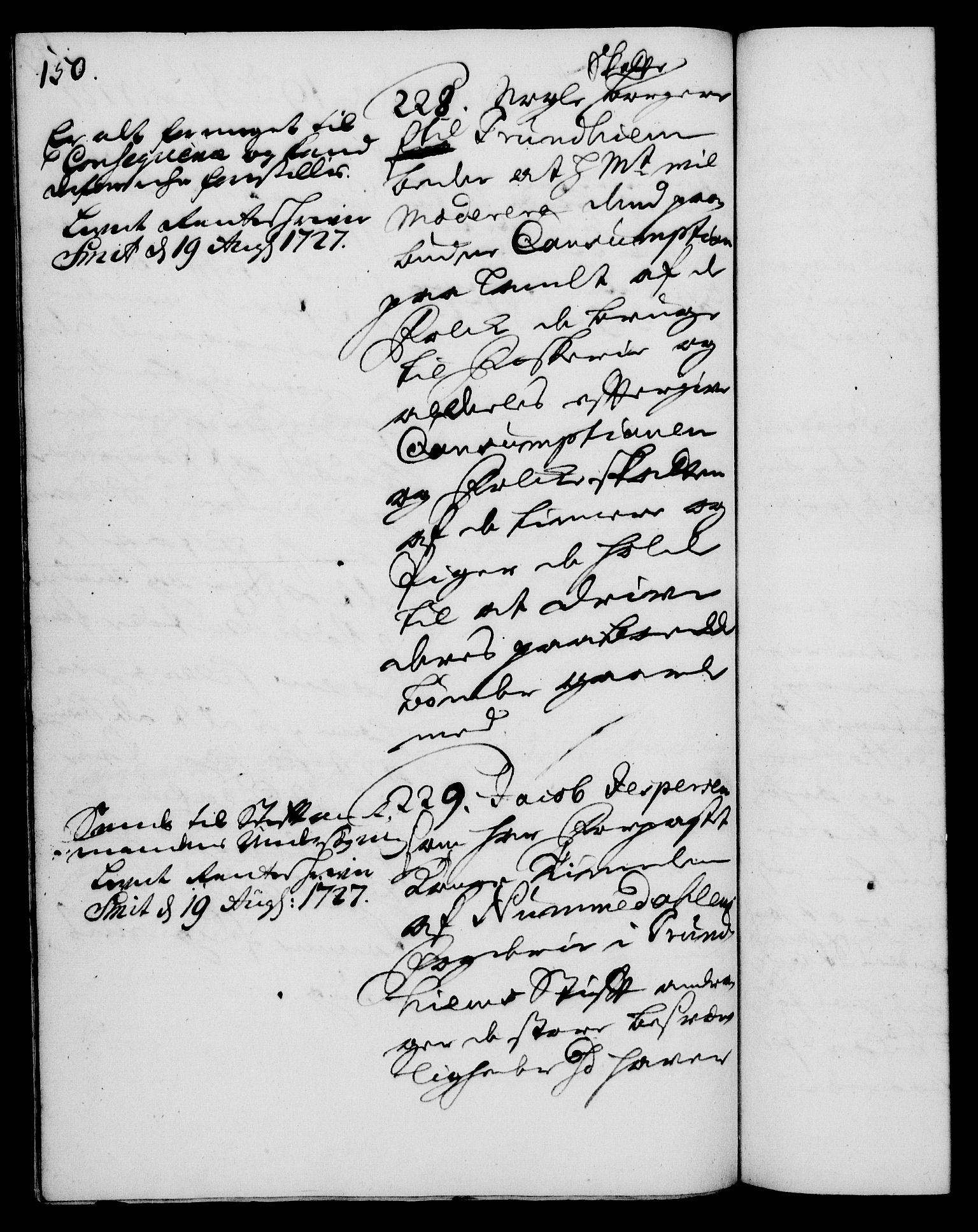 Rentekammeret, Kammerkanselliet, AV/RA-EA-3111/G/Gh/Gha/L0009: Norsk ekstraktmemorialprotokoll (merket RK 53.54), 1726-1728, p. 150