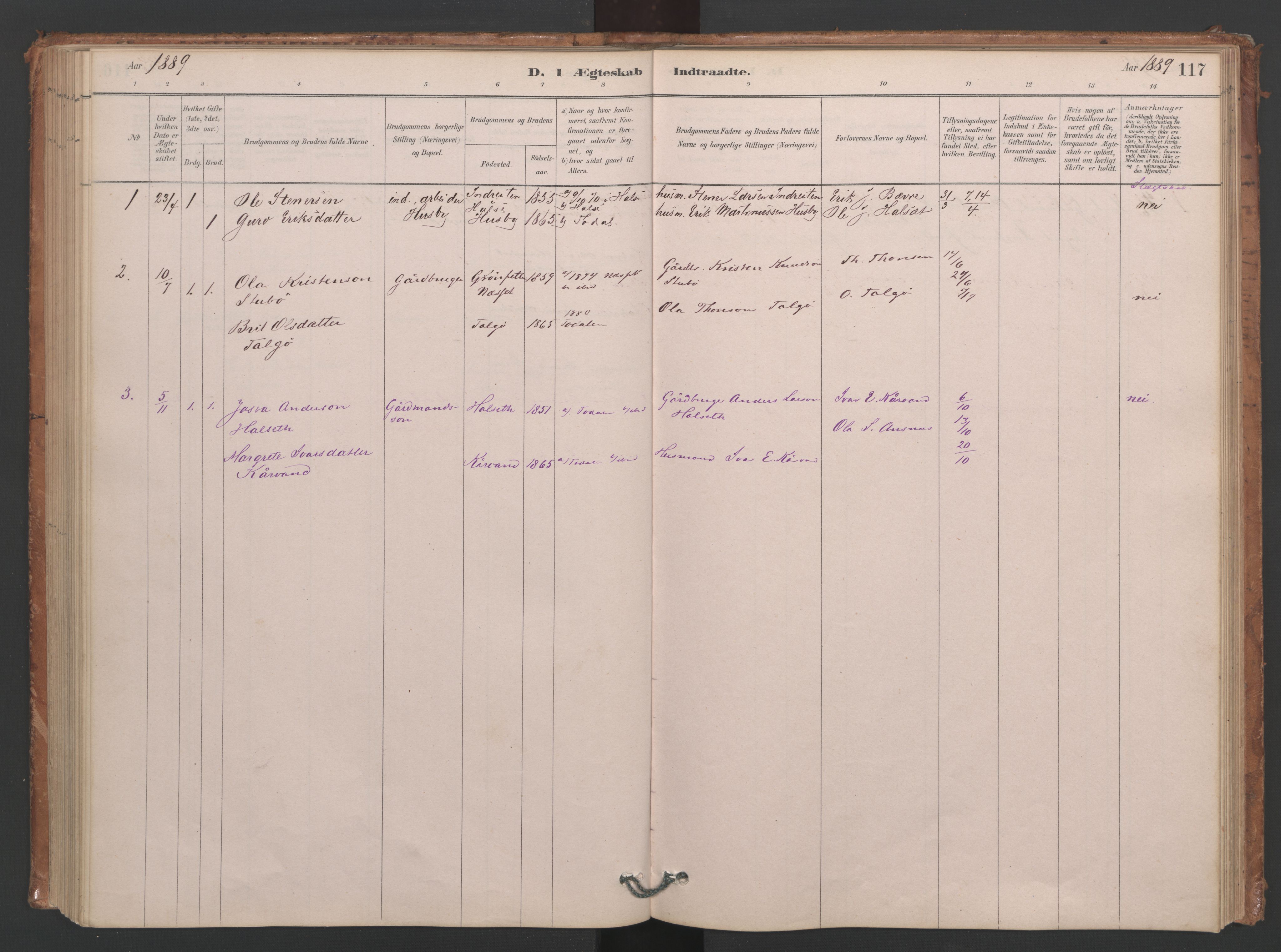 Ministerialprotokoller, klokkerbøker og fødselsregistre - Møre og Romsdal, SAT/A-1454/593/L1034: Parish register (official) no. 593A01, 1879-1911, p. 117