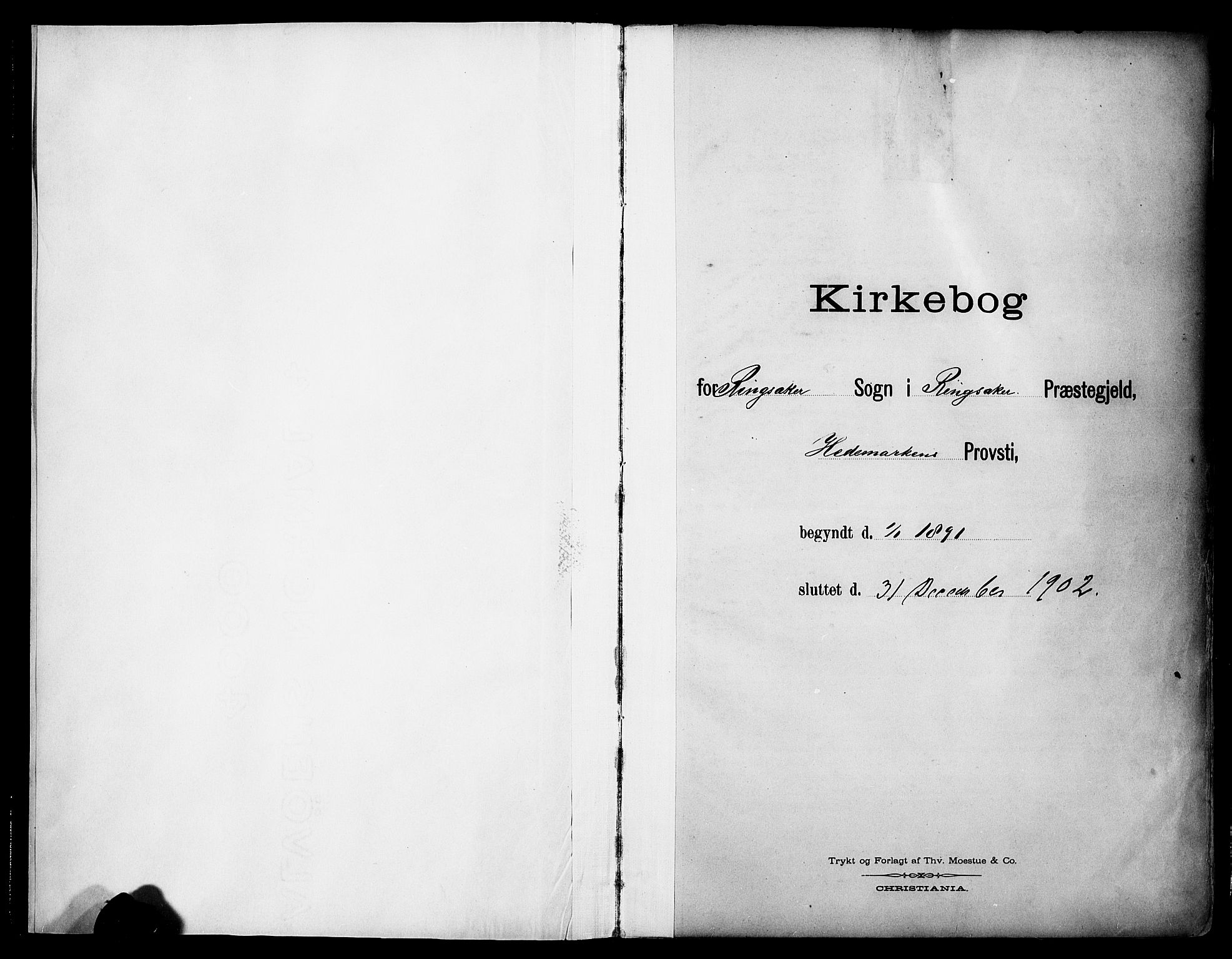 Ringsaker prestekontor, AV/SAH-PREST-014/K/Ka/L0017: Parish register (official) no. 17, 1891-1902