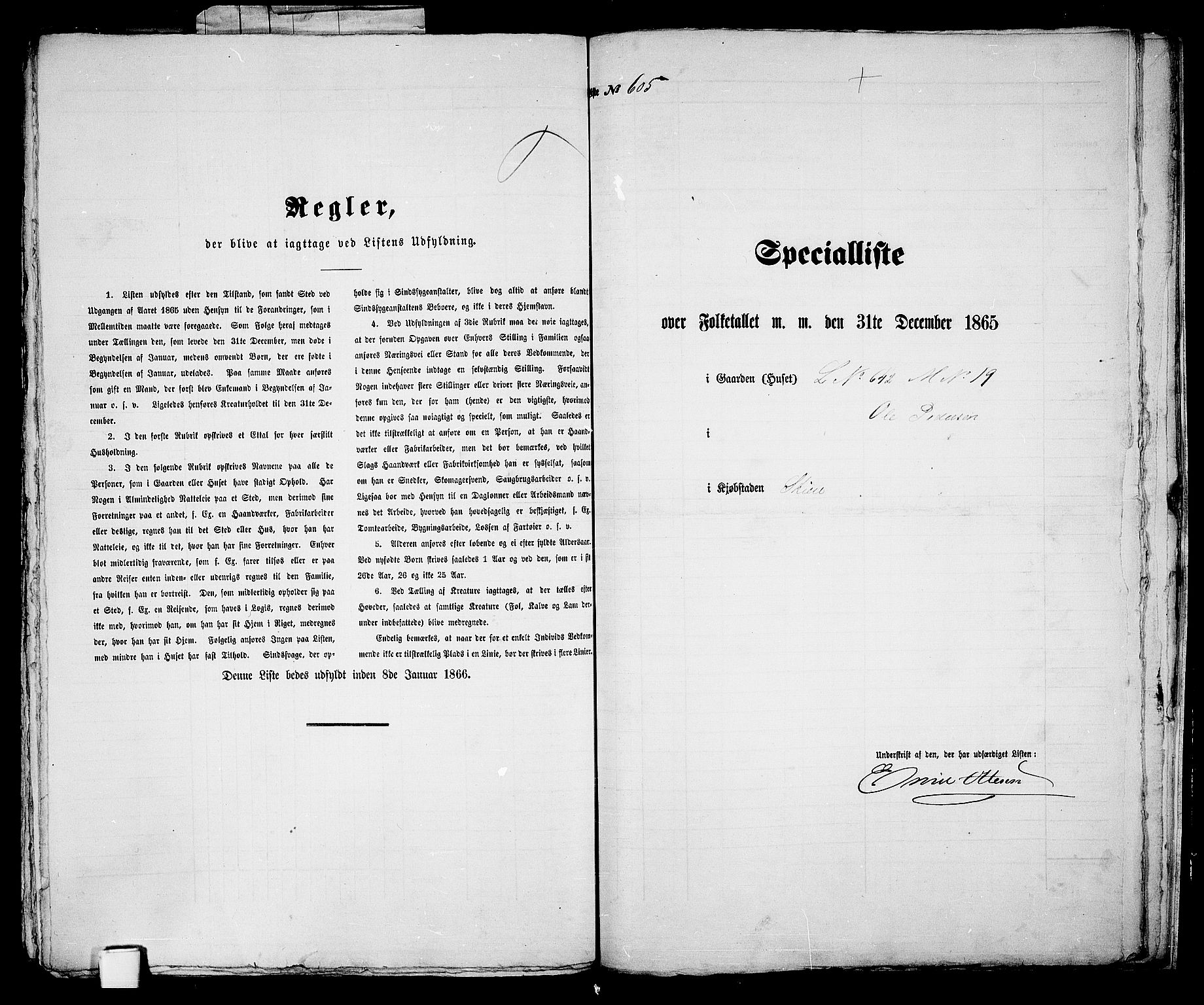 RA, 1865 census for Skien, 1865, p. 1246