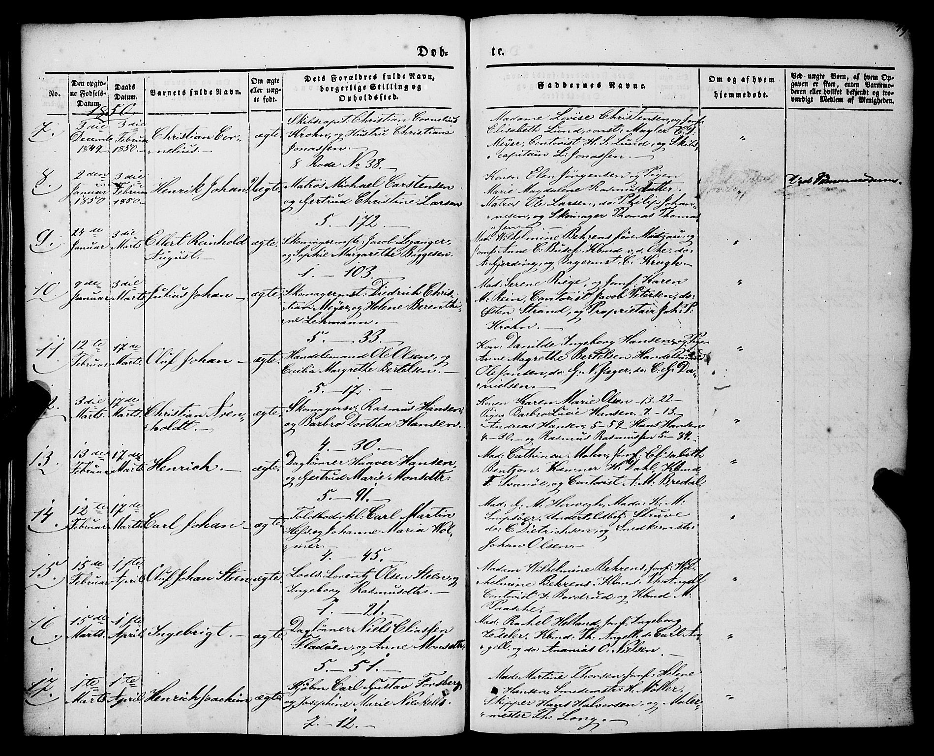 Nykirken Sokneprestembete, AV/SAB-A-77101/H/Haa/L0014: Parish register (official) no. B 1, 1844-1858, p. 49