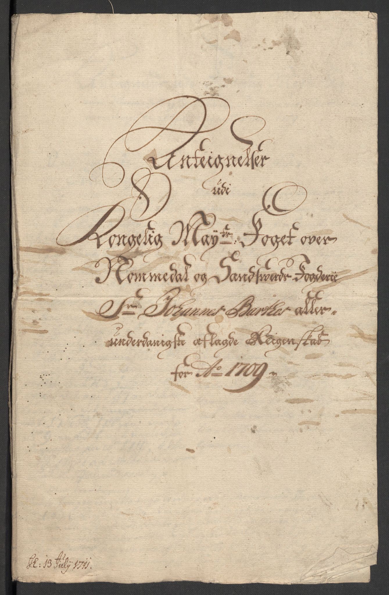 Rentekammeret inntil 1814, Reviderte regnskaper, Fogderegnskap, RA/EA-4092/R24/L1585: Fogderegnskap Numedal og Sandsvær, 1709-1710, p. 120