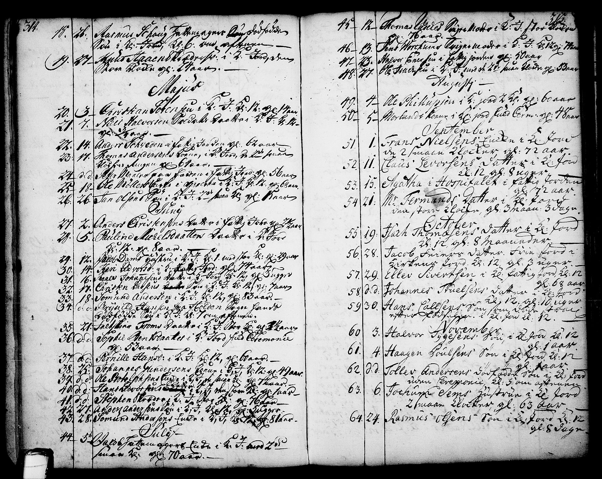 Skien kirkebøker, AV/SAKO-A-302/F/Fa/L0003: Parish register (official) no. 3, 1755-1791, p. 314-315