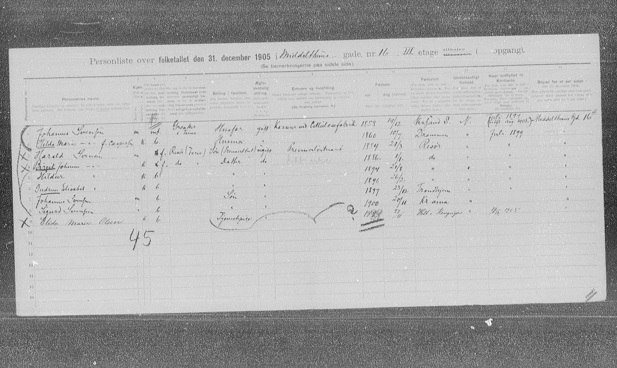 OBA, Municipal Census 1905 for Kristiania, 1905, p. 34347