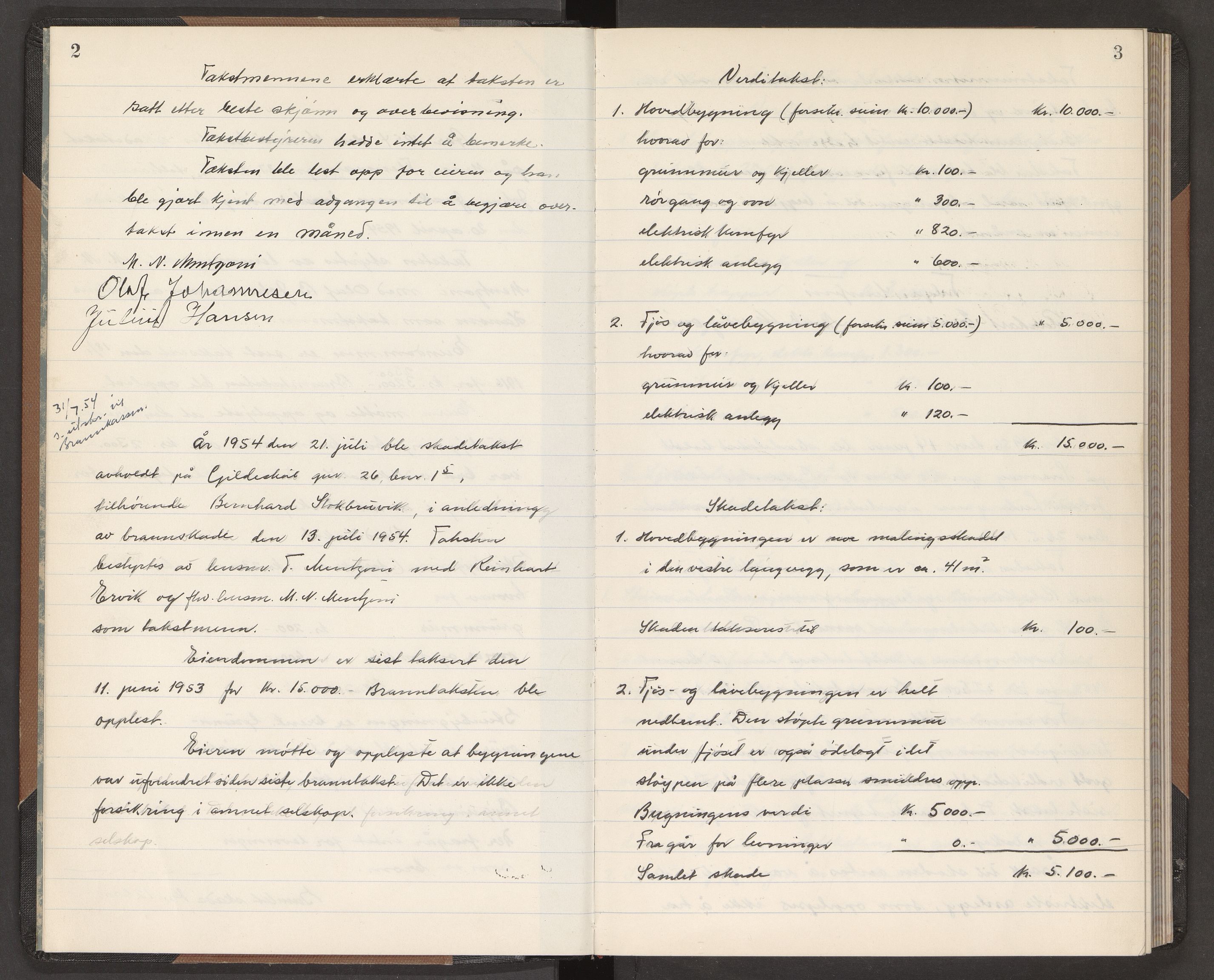 Norges Brannkasse Gildeskål, AV/SAT-A-5591/Fa/L0006: Branntakstprotokoll, skadetakst, 1954-1971