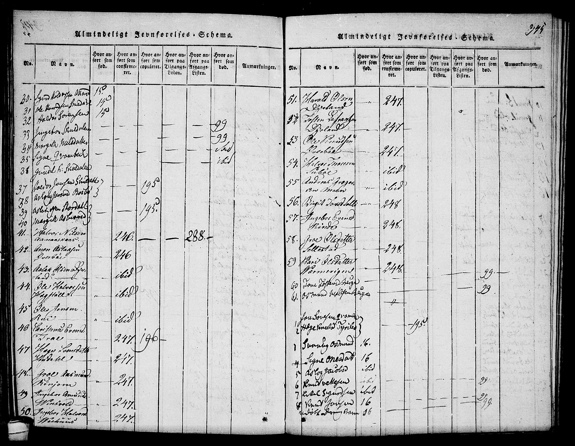Seljord kirkebøker, SAKO/A-20/F/Fc/L0001: Parish register (official) no. III 1, 1815-1831, p. 345