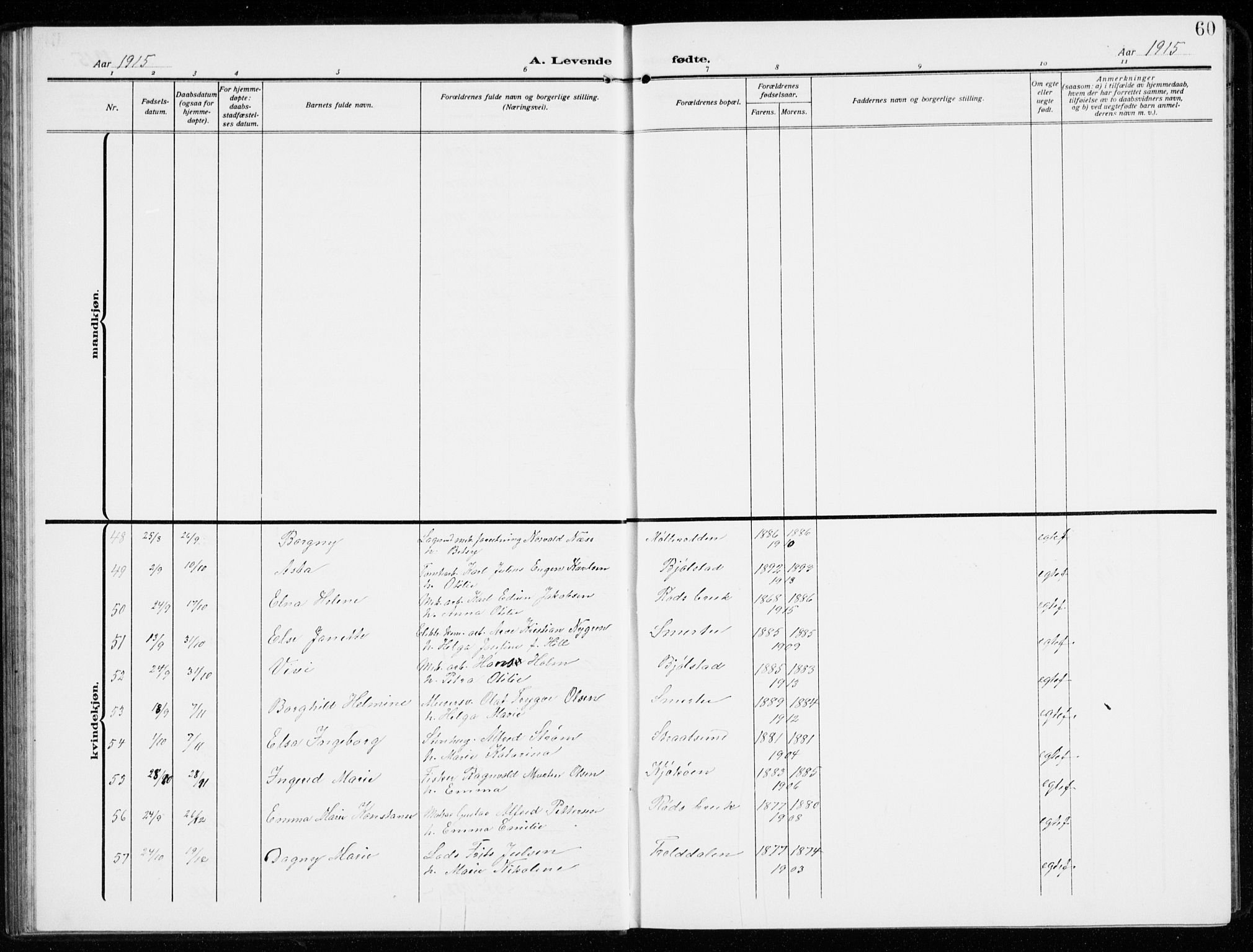 Kråkerøy prestekontor Kirkebøker, AV/SAO-A-10912/G/Ga/L0001: Parish register (copy) no. 1, 1908-1944, p. 60