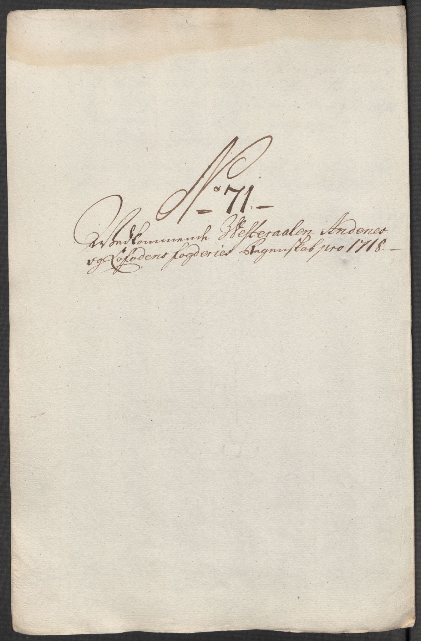 Rentekammeret inntil 1814, Reviderte regnskaper, Fogderegnskap, AV/RA-EA-4092/R67/L4684: Fogderegnskap Vesterålen, Andenes og Lofoten, 1718, p. 365