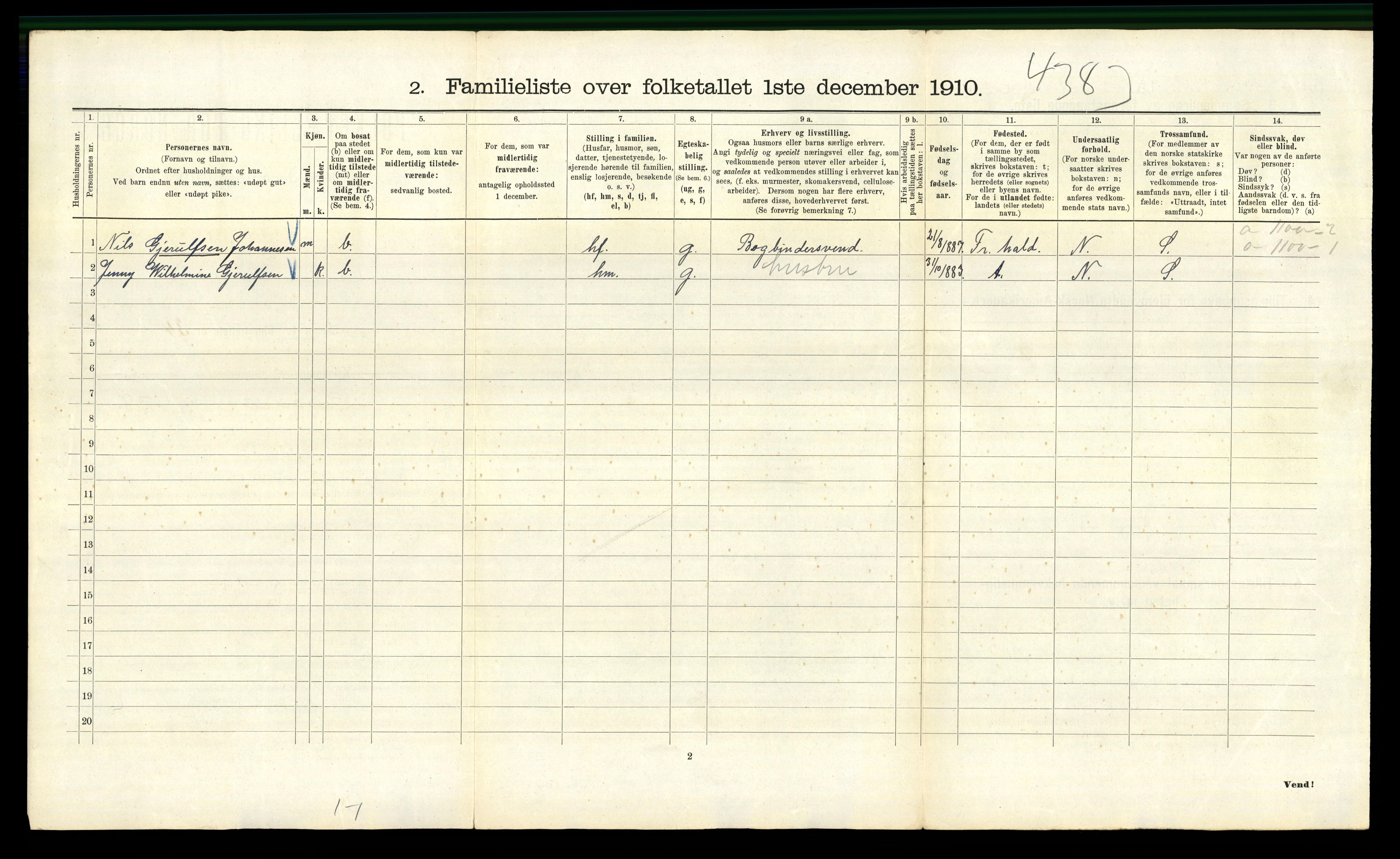 RA, 1910 census for Kristiania, 1910, p. 85084