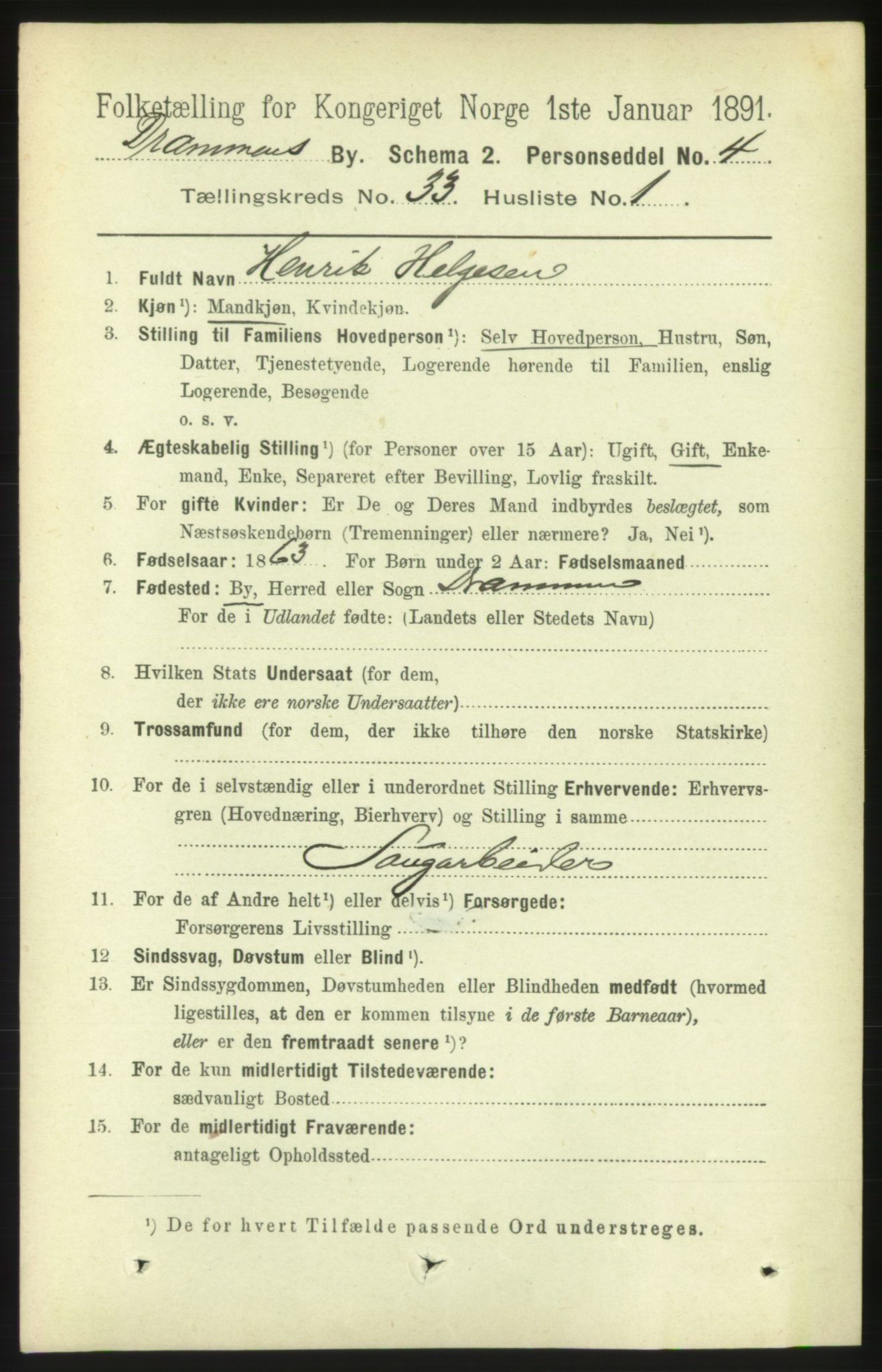 RA, 1891 census for 0602 Drammen, 1891, p. 20085