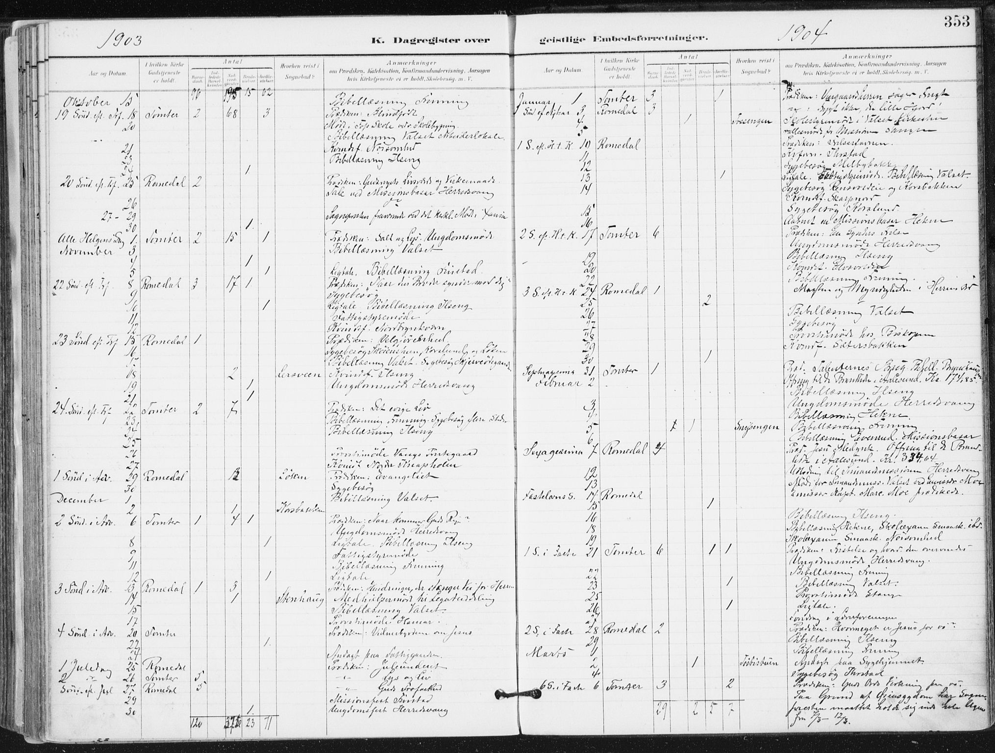 Romedal prestekontor, AV/SAH-PREST-004/K/L0011: Parish register (official) no. 11, 1896-1912, p. 353