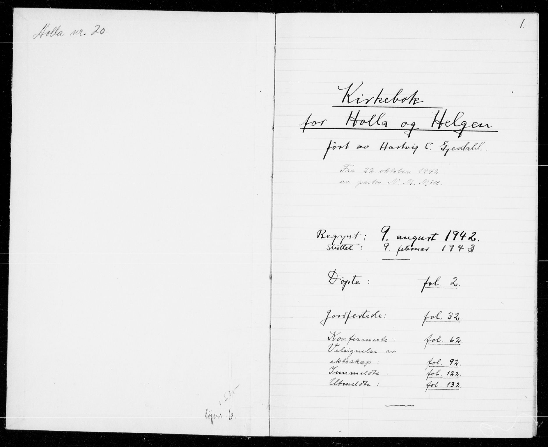 Holla kirkebøker, SAKO/A-272/G/Gb/L0004: Parish register (copy) no. II 4, 1942-1943, p. 1