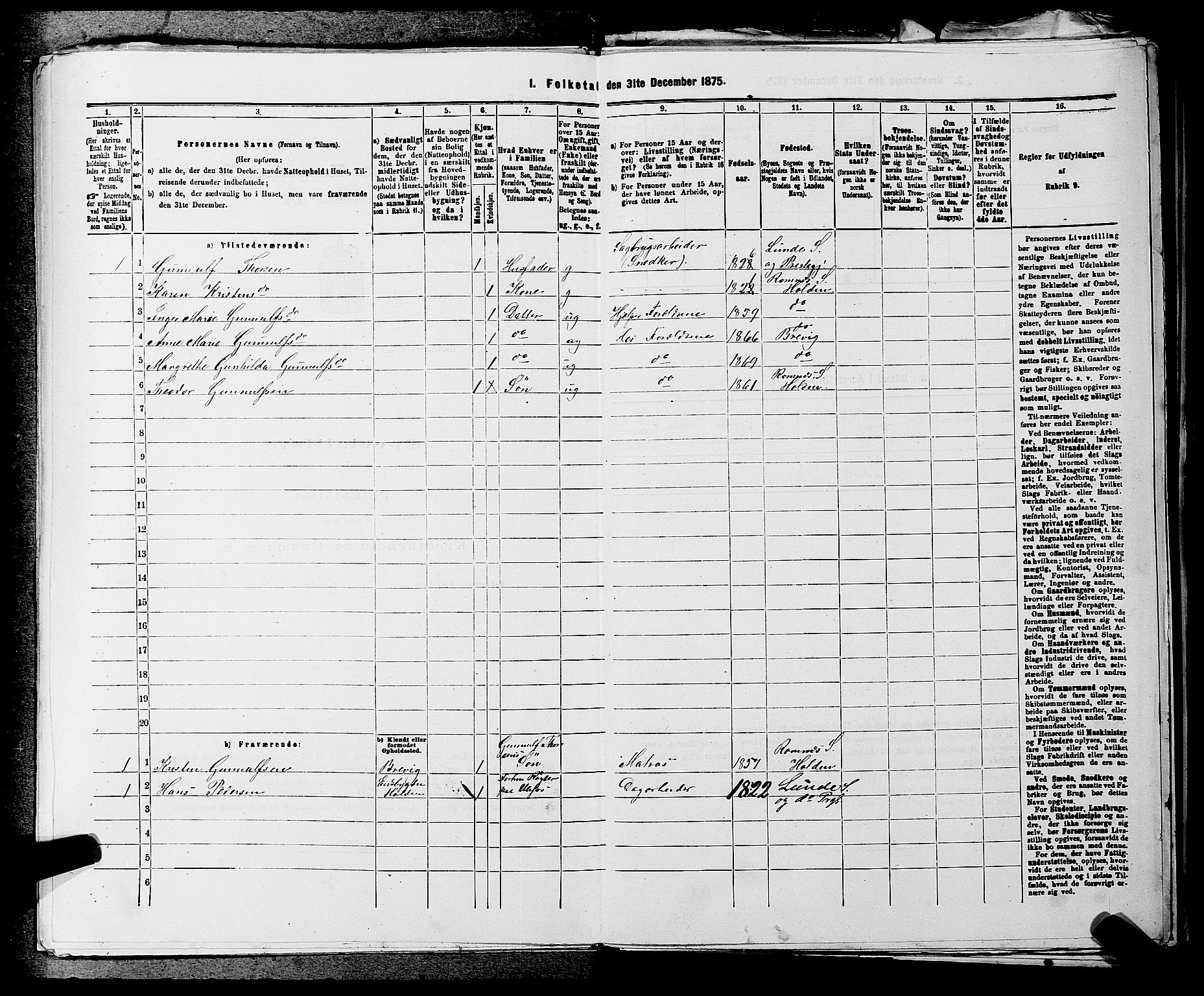 SAKO, 1875 census for 0819P Holla, 1875, p. 1100