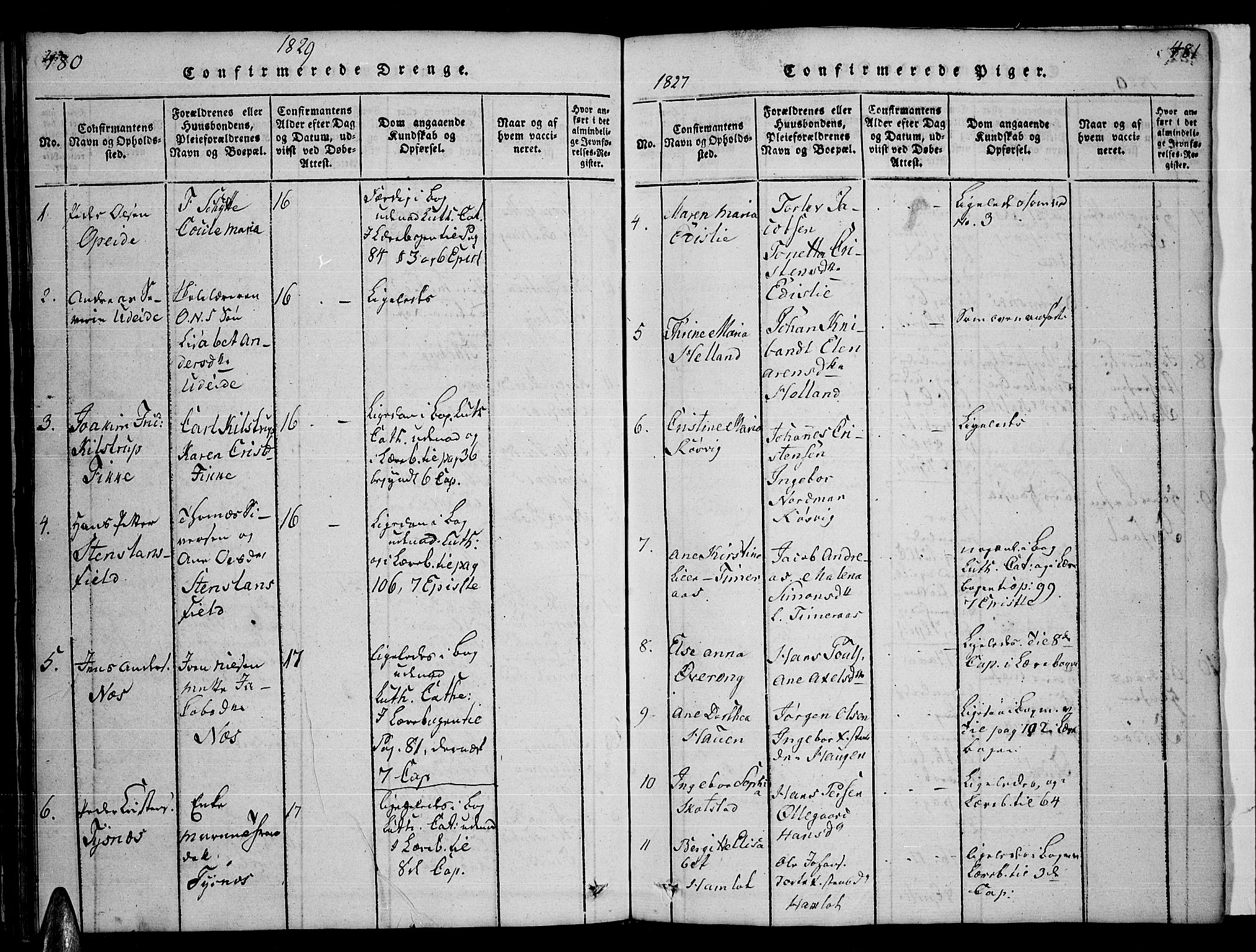 Ministerialprotokoller, klokkerbøker og fødselsregistre - Nordland, AV/SAT-A-1459/859/L0855: Parish register (copy) no. 859C01, 1821-1839, p. 480-481