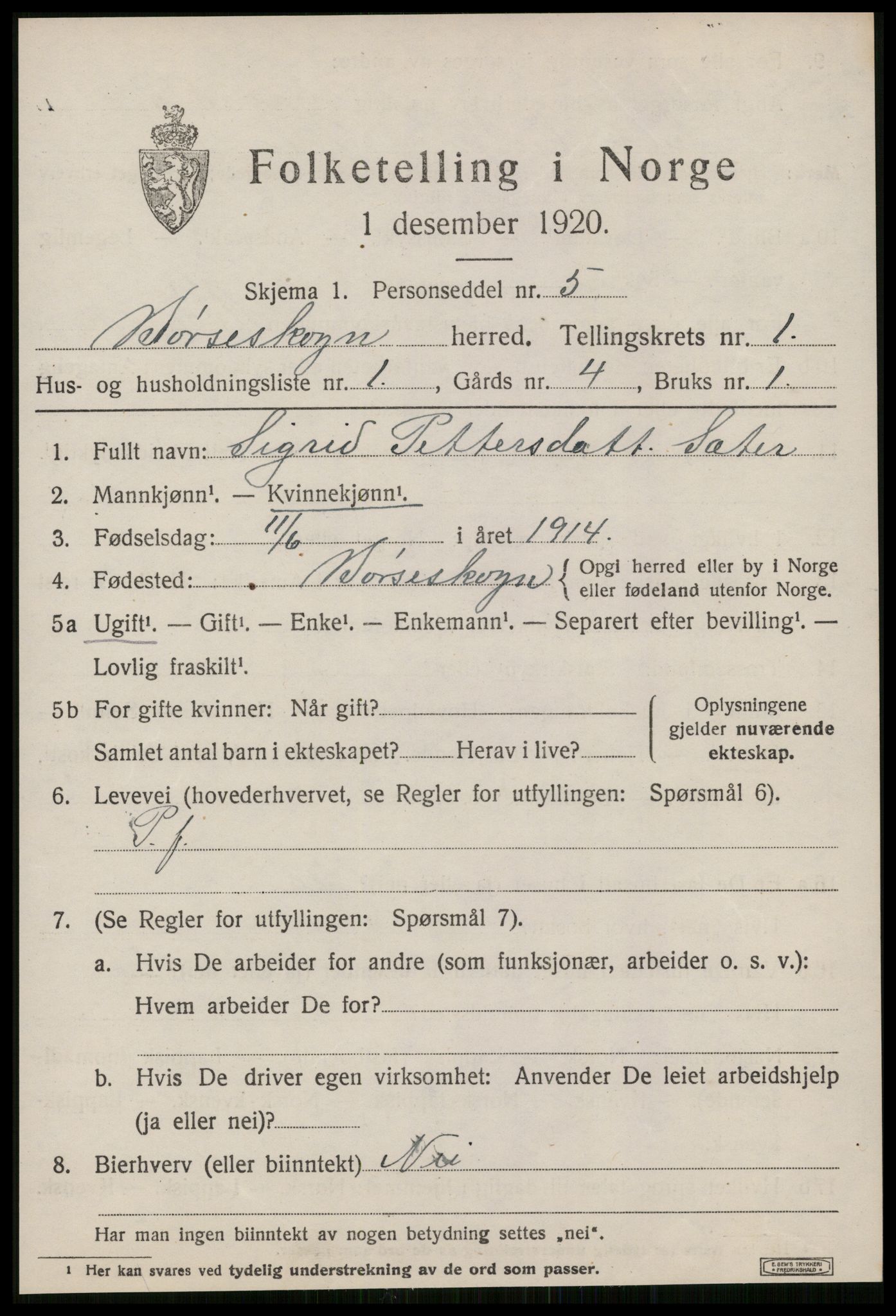 SAT, 1920 census for Børseskogn, 1920, p. 456