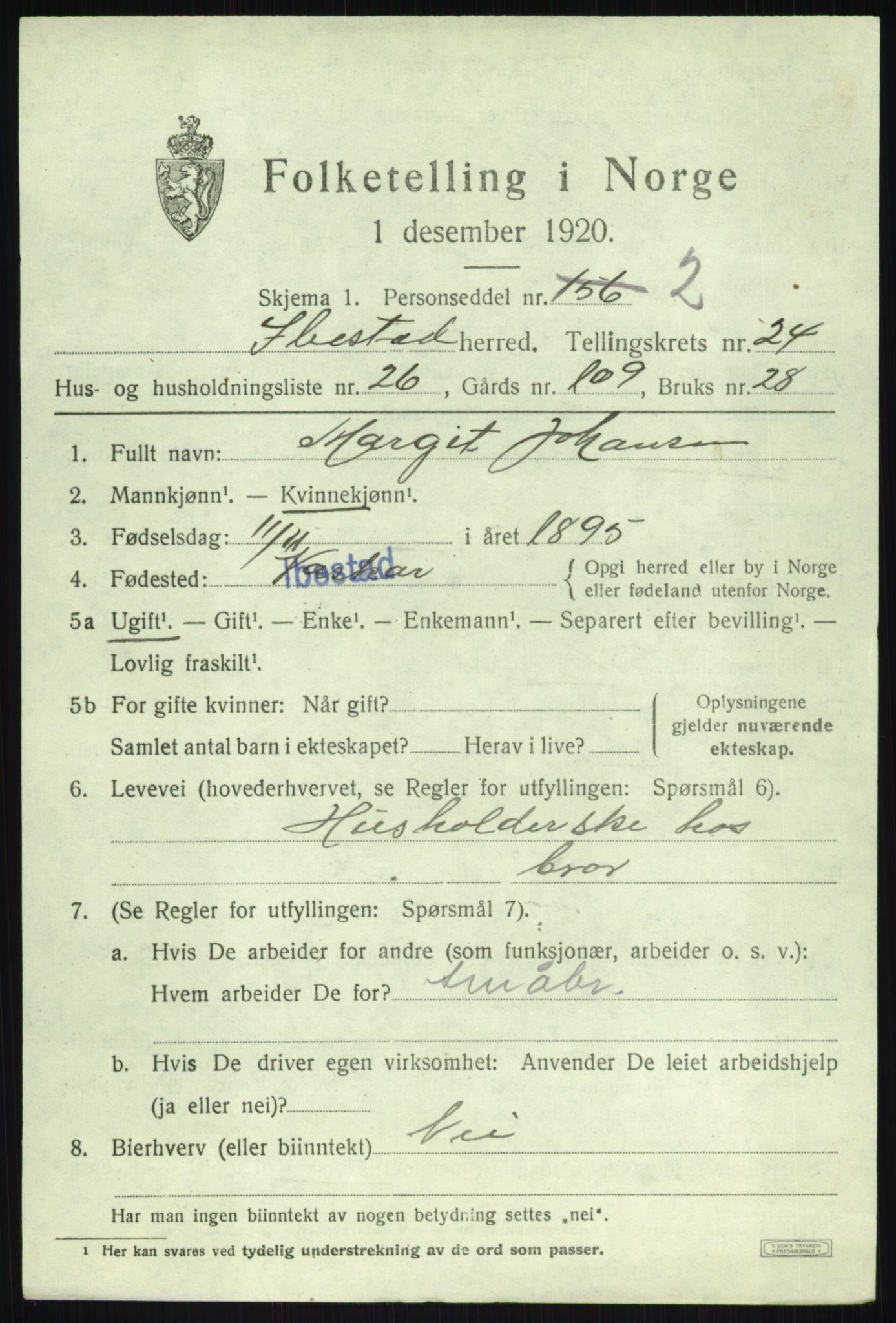 SATØ, 1920 census for Ibestad, 1920, p. 13229