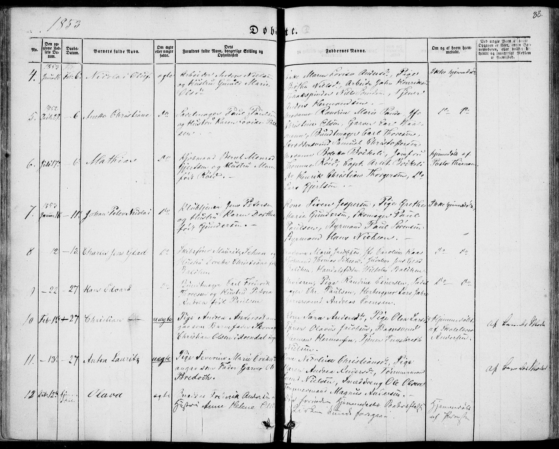 Tønsberg kirkebøker, SAKO/A-330/F/Fa/L0007: Parish register (official) no. I 7, 1845-1854, p. 88