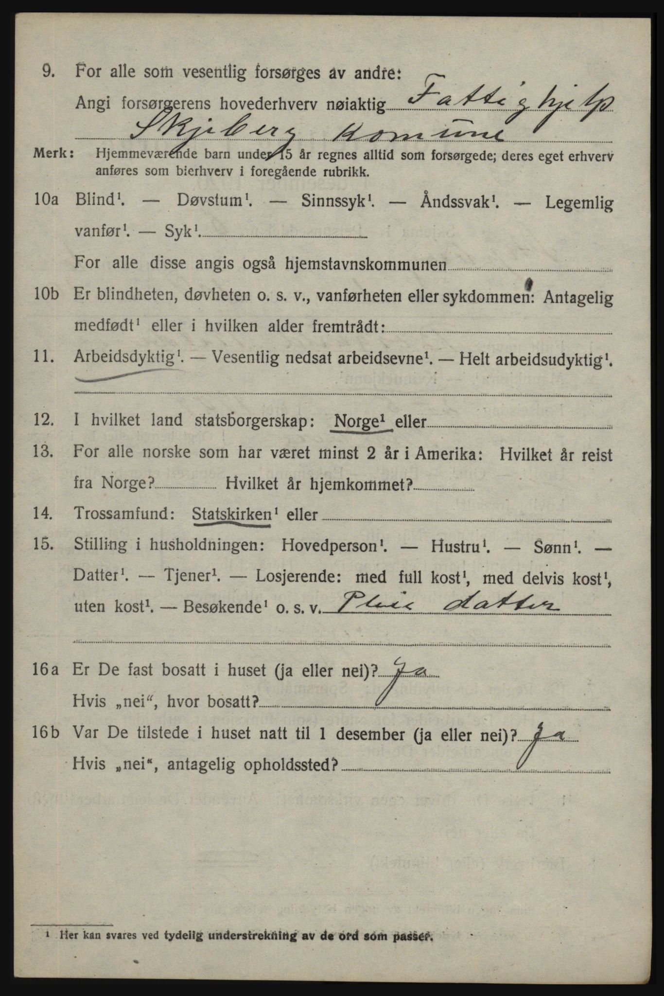 SAO, 1920 census for Skjeberg, 1920, p. 6608