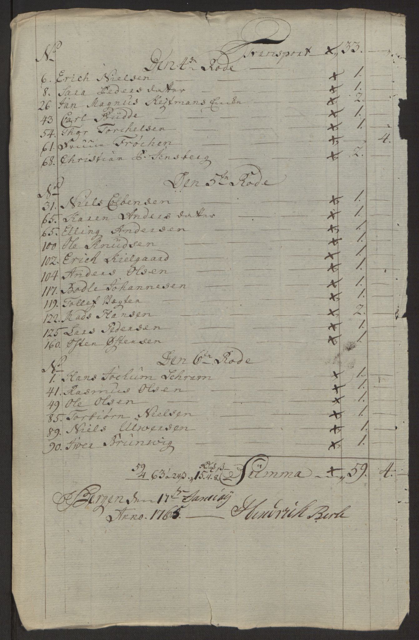 Rentekammeret inntil 1814, Reviderte regnskaper, Byregnskaper, AV/RA-EA-4066/R/Rp/L0367/0001: [P21] Kontribusjonsregnskap / Ekstraskatt, 1764, p. 89