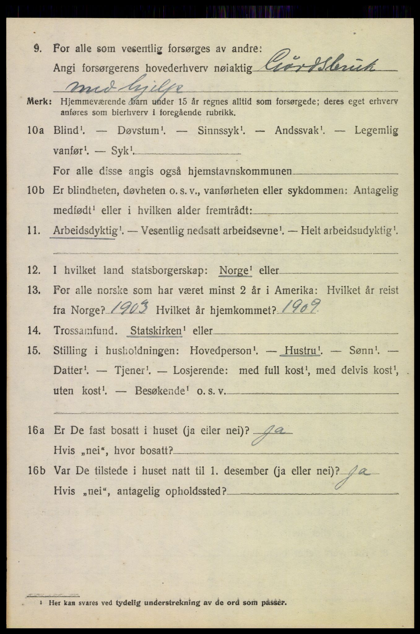 SAH, 1920 census for Nord-Fron, 1920, p. 9687