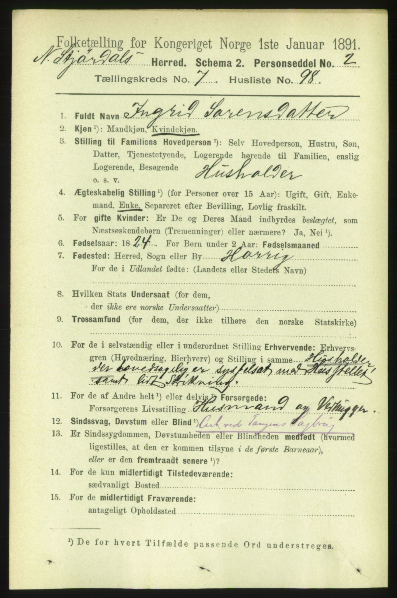 RA, 1891 census for 1714 Nedre Stjørdal, 1891, p. 3562