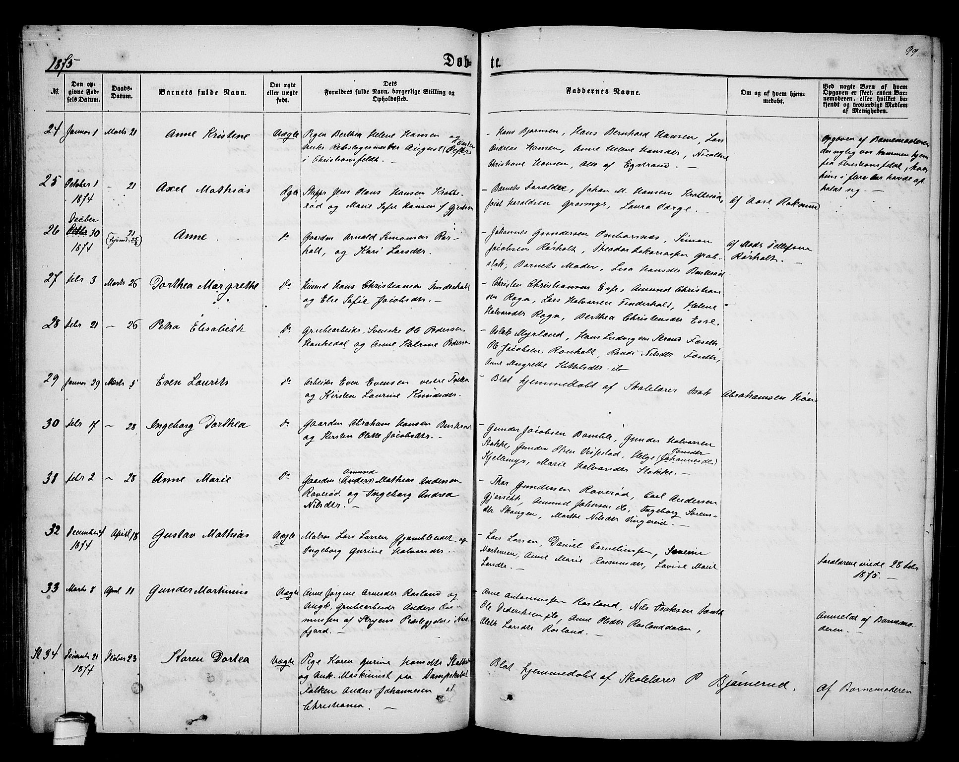 Bamble kirkebøker, AV/SAKO-A-253/G/Ga/L0006: Parish register (copy) no. I 6, 1860-1876, p. 99