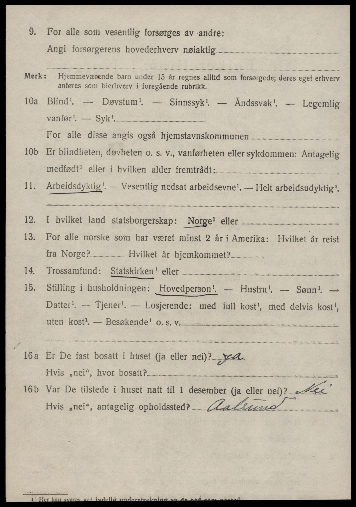 SAT, 1920 census for Skodje, 1920, p. 2970