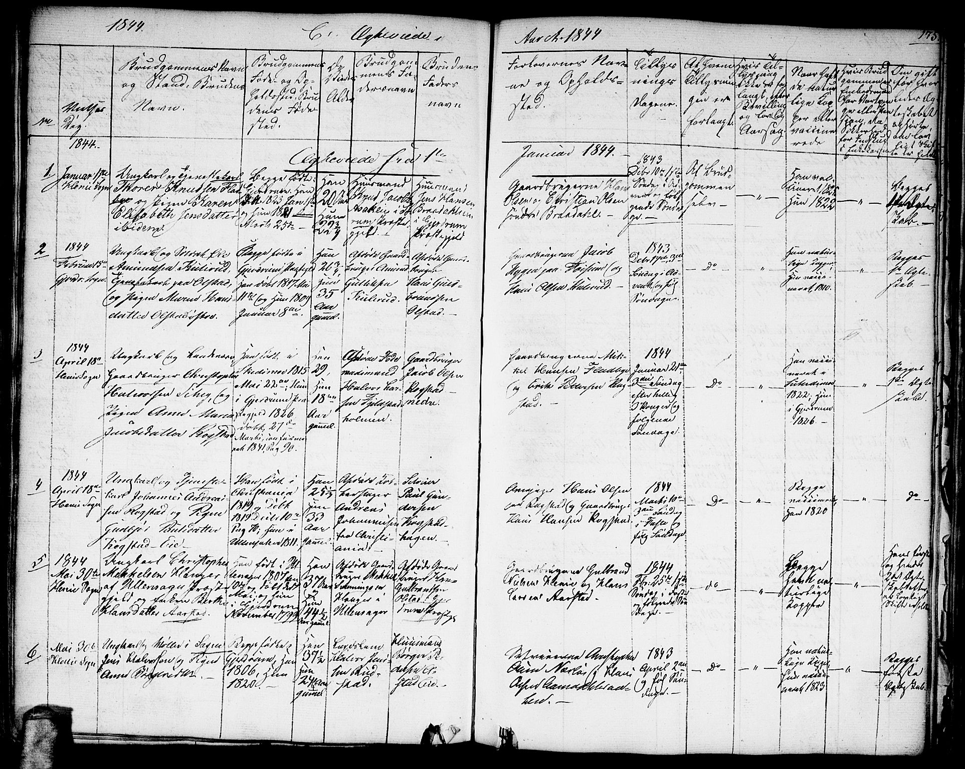 Gjerdrum prestekontor Kirkebøker, SAO/A-10412b/G/Ga/L0002: Parish register (copy) no. I 2, 1836-1850, p. 175