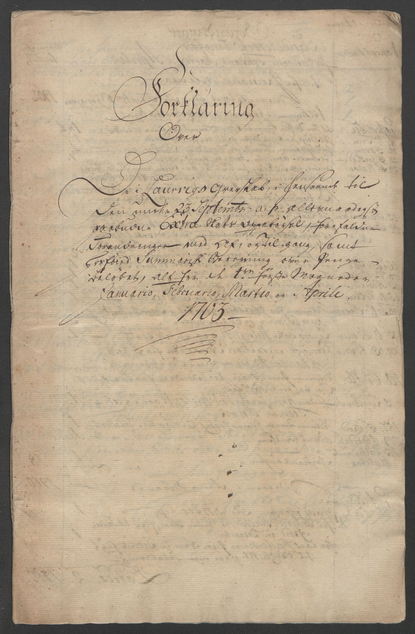 Rentekammeret inntil 1814, Reviderte regnskaper, Fogderegnskap, RA/EA-4092/R33/L2033: Ekstraskatten Larvik grevskap, 1762-1764, p. 107
