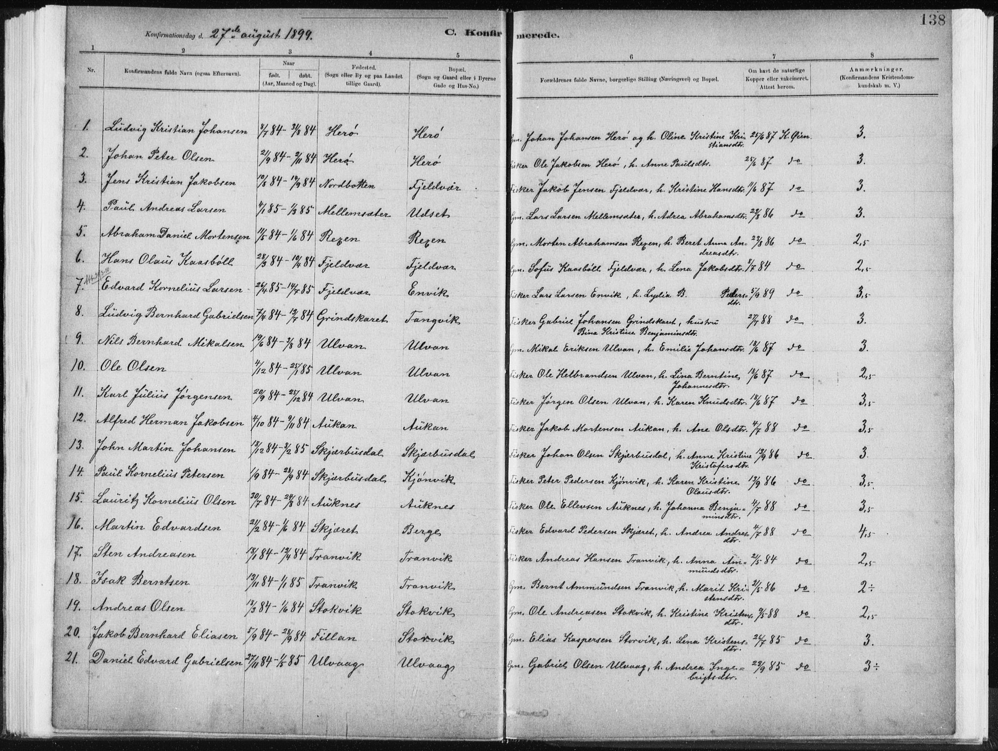 Ministerialprotokoller, klokkerbøker og fødselsregistre - Sør-Trøndelag, SAT/A-1456/637/L0558: Parish register (official) no. 637A01, 1882-1899, p. 138