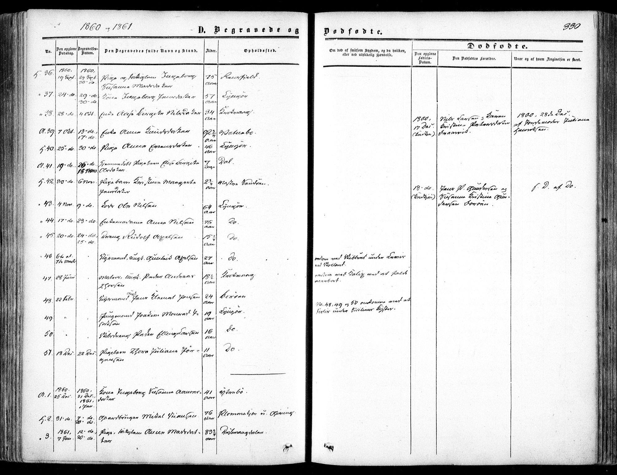Dypvåg sokneprestkontor, SAK/1111-0007/F/Fa/Faa/L0006: Parish register (official) no. A 6, 1855-1872, p. 330