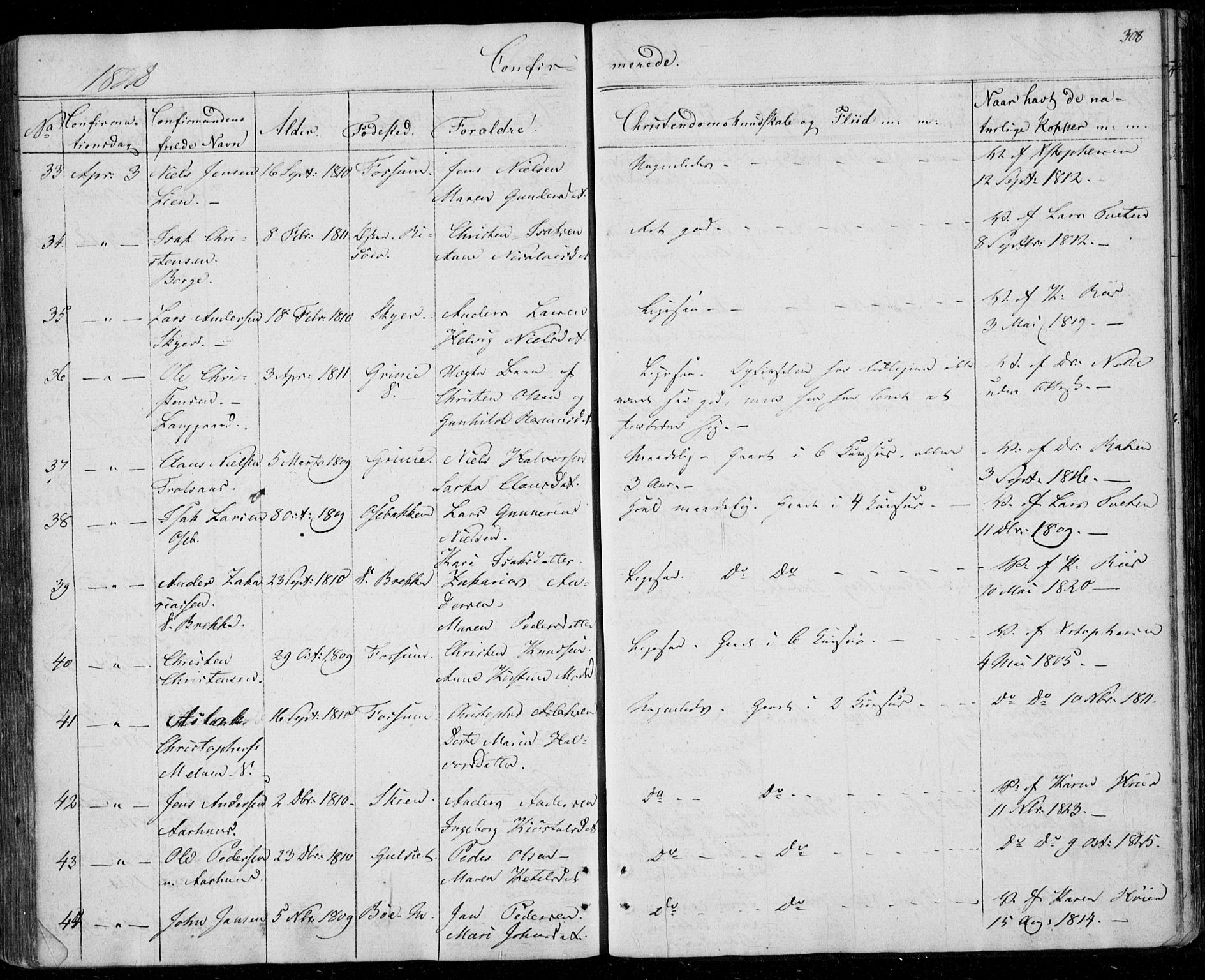 Gjerpen kirkebøker, SAKO/A-265/F/Fa/L0005: Parish register (official) no. I 5, 1823-1829, p. 308