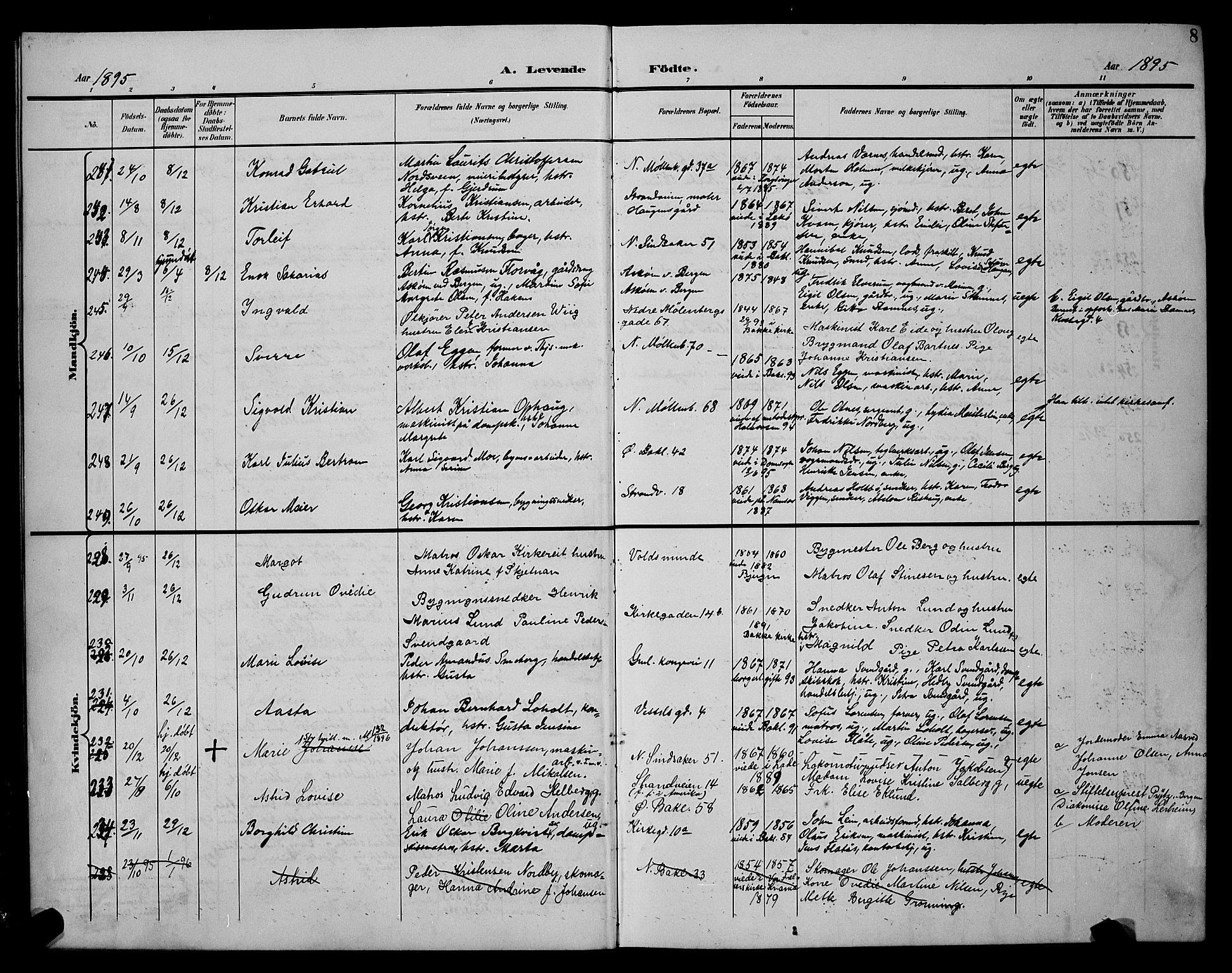 Ministerialprotokoller, klokkerbøker og fødselsregistre - Sør-Trøndelag, AV/SAT-A-1456/604/L0225: Parish register (copy) no. 604C08, 1895-1899, p. 8