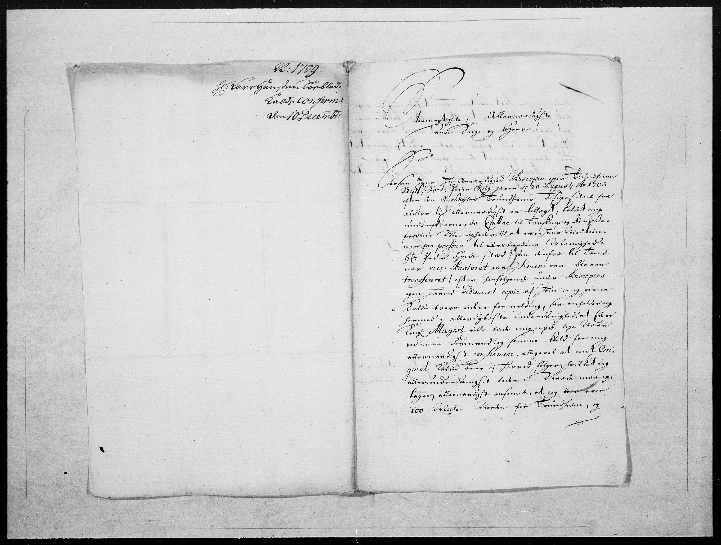 Danske Kanselli 1572-1799, AV/RA-EA-3023/F/Fc/Fcc/Fcca/L0067: Norske innlegg 1572-1799, 1709, p. 582