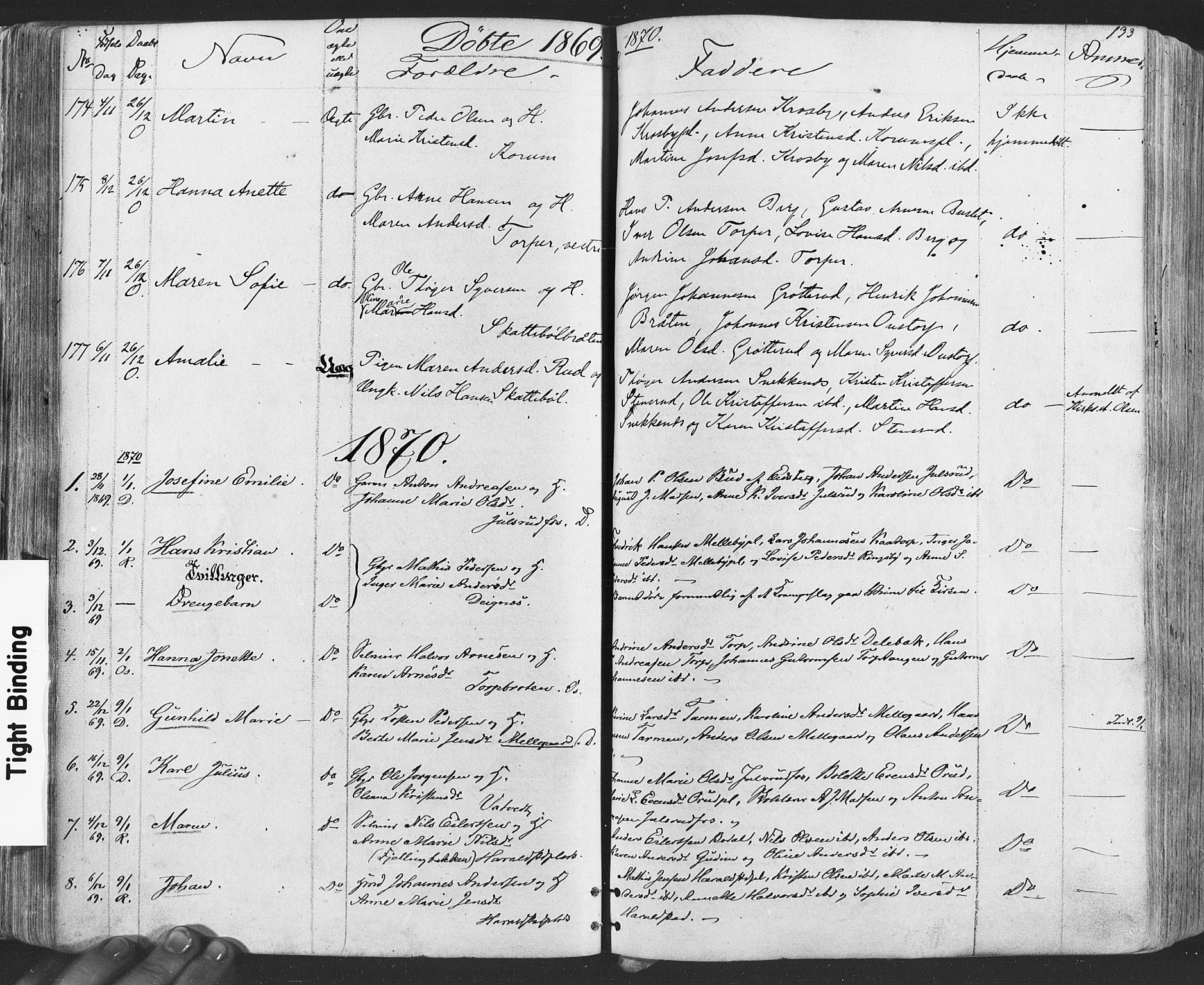 Rakkestad prestekontor Kirkebøker, SAO/A-2008/F/Fa/L0011: Parish register (official) no. I 11, 1862-1877, p. 133