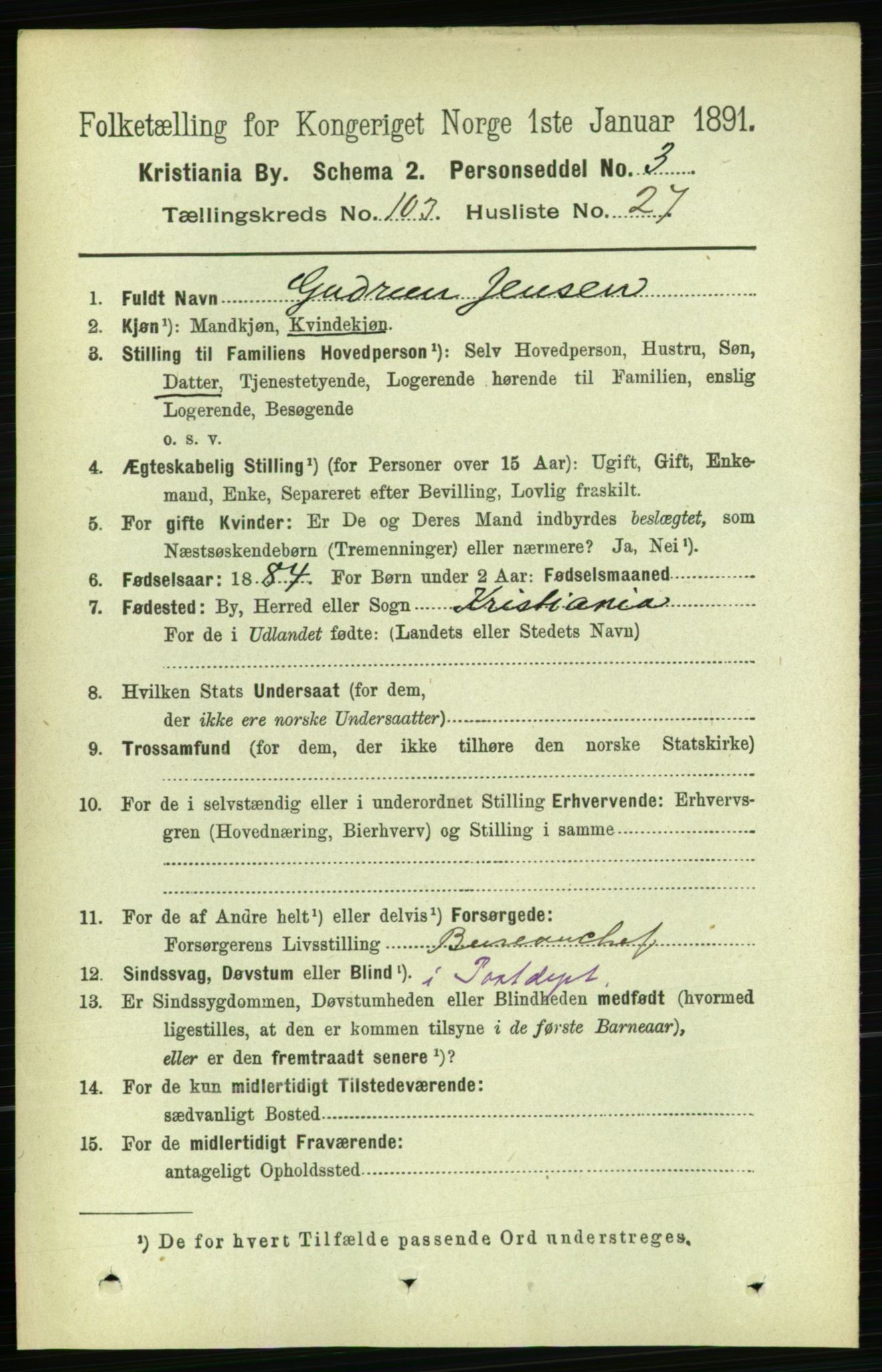 RA, 1891 census for 0301 Kristiania, 1891, p. 51742