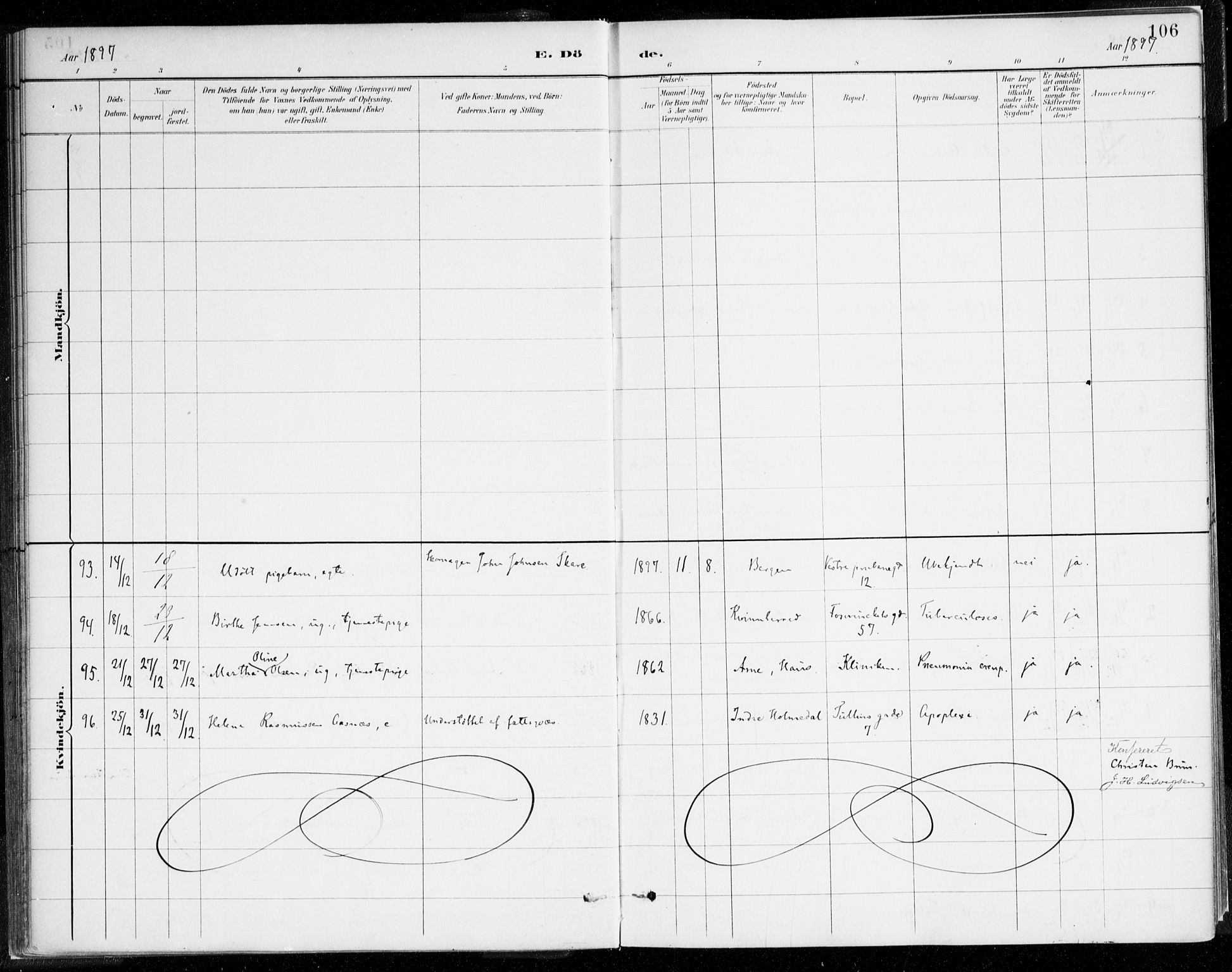 Johanneskirken sokneprestembete, AV/SAB-A-76001/H/Haa/L0019: Parish register (official) no. E 1, 1885-1915, p. 106