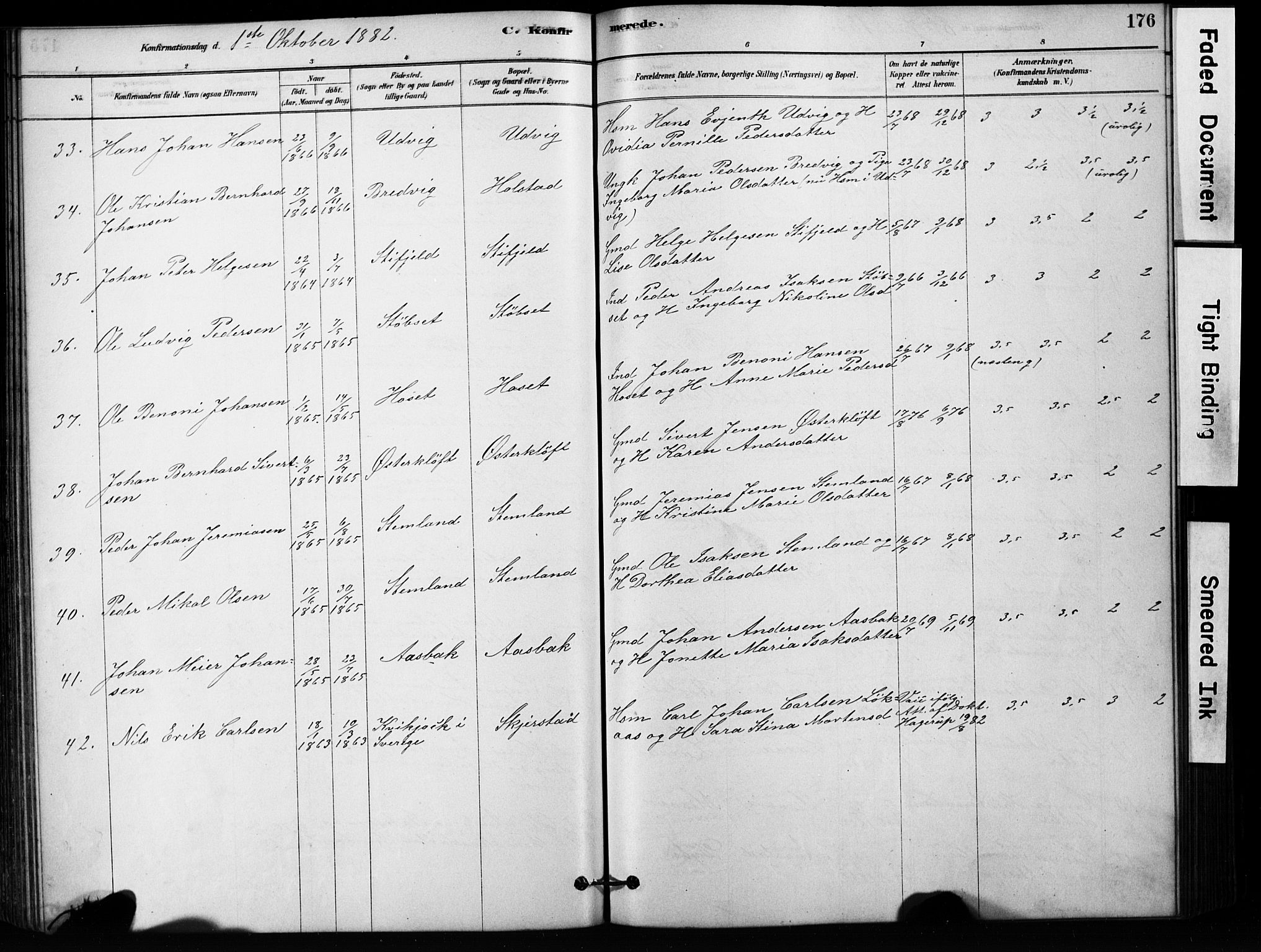 Ministerialprotokoller, klokkerbøker og fødselsregistre - Nordland, SAT/A-1459/852/L0754: Parish register (copy) no. 852C05, 1878-1894, p. 176