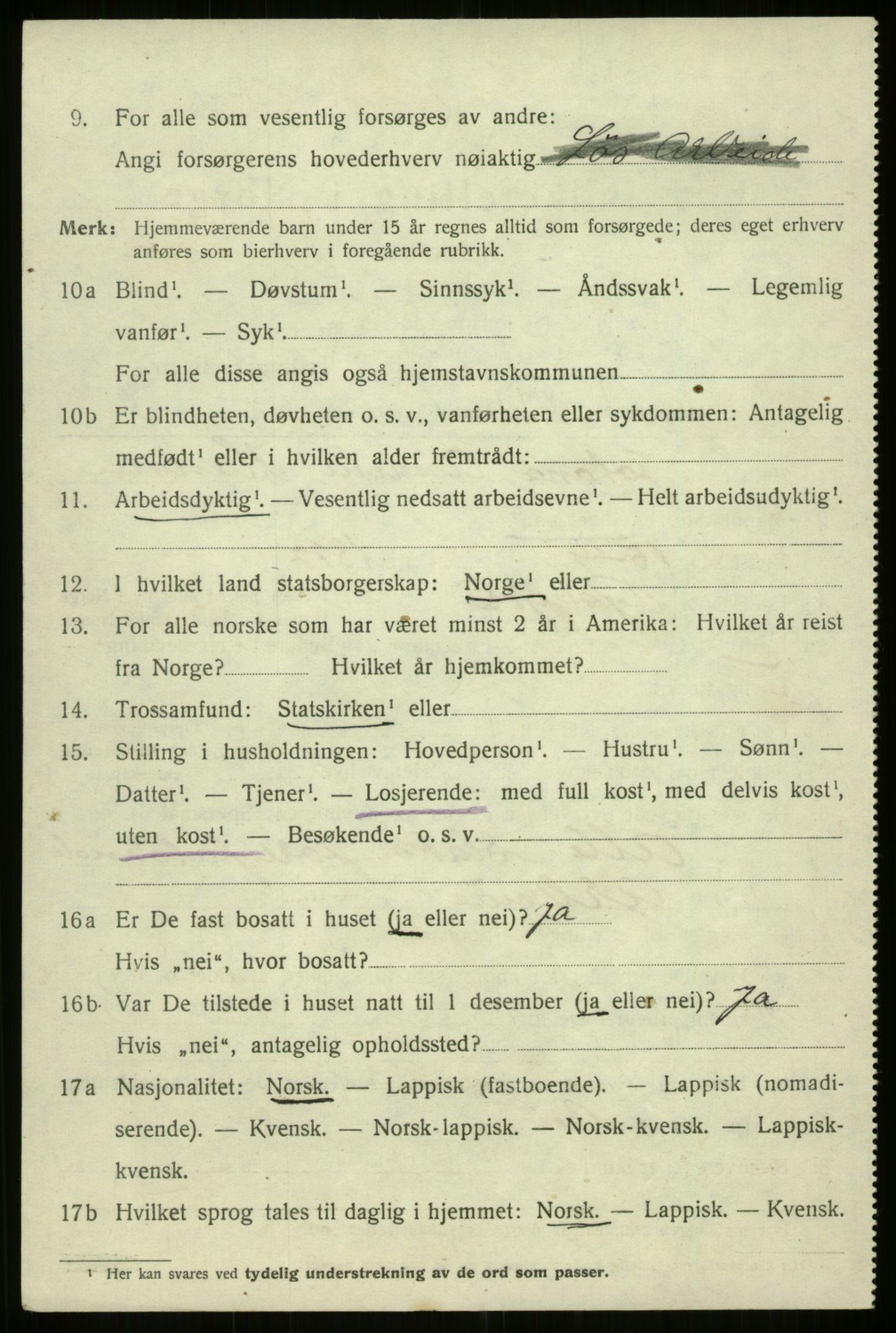 SATØ, 1920 census for Harstad, 1920, p. 7815