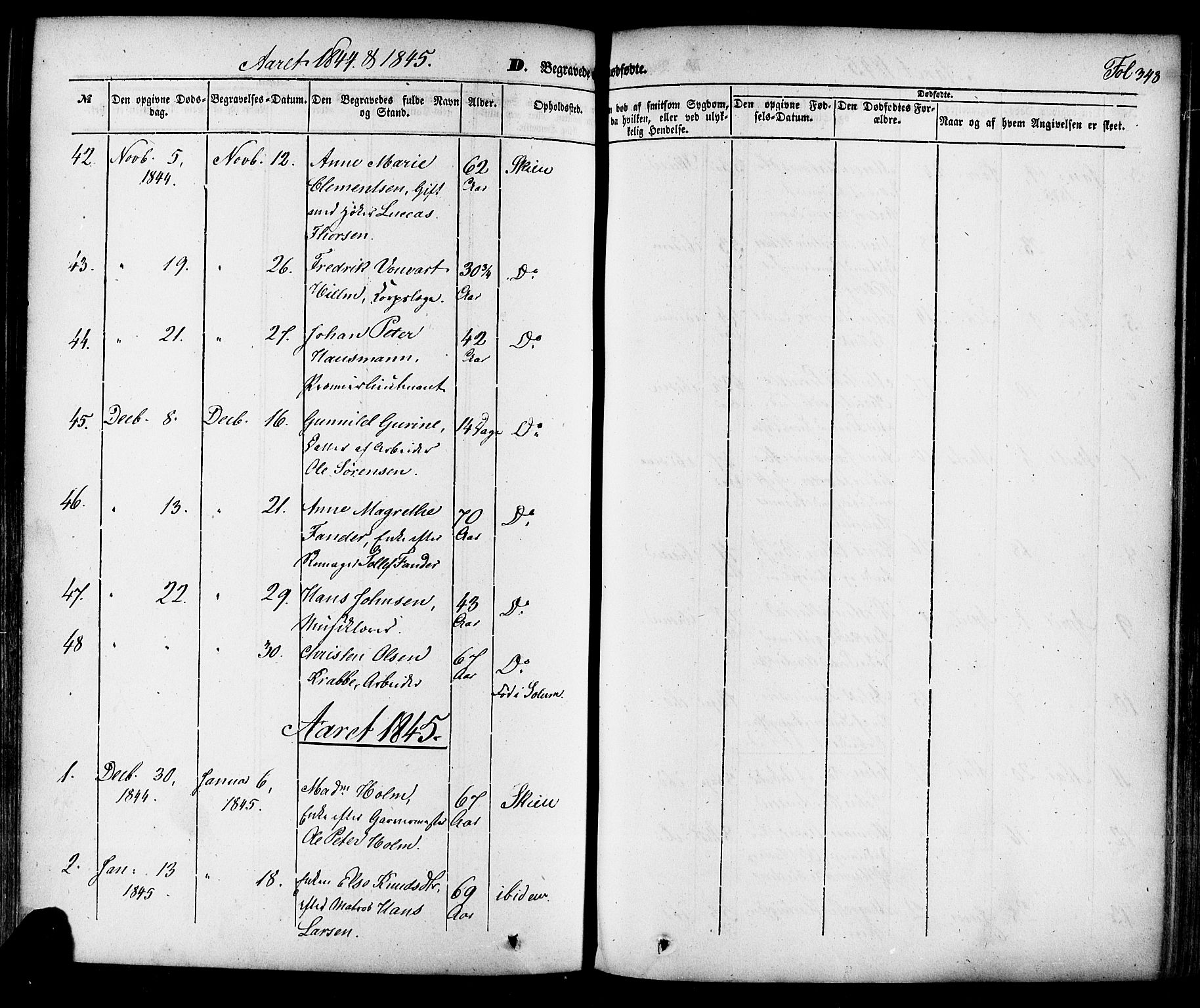 Skien kirkebøker, SAKO/A-302/F/Fa/L0006a: Parish register (official) no. 6A, 1843-1856, p. 348