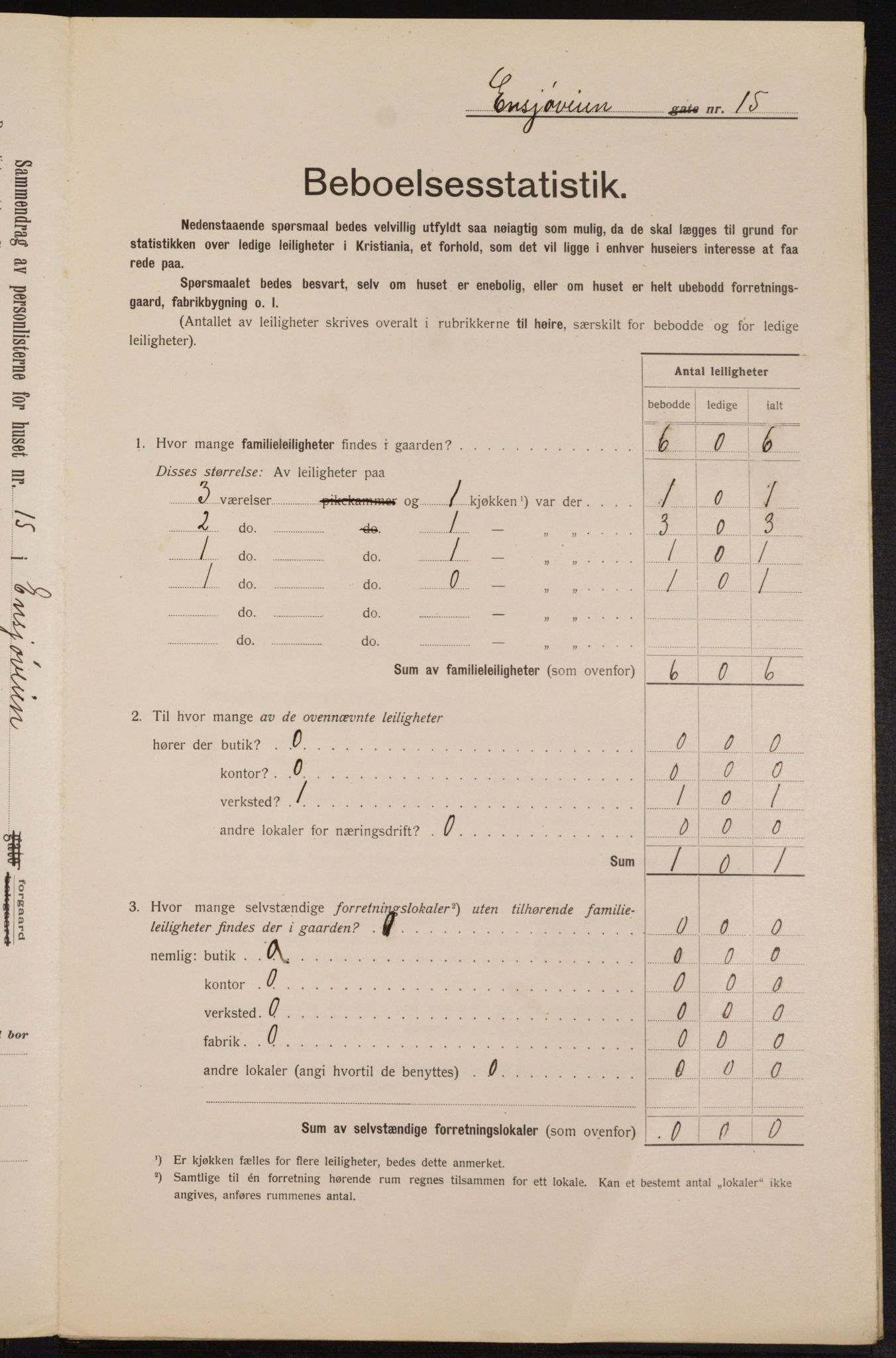 OBA, Municipal Census 1913 for Kristiania, 1913, p. 22053