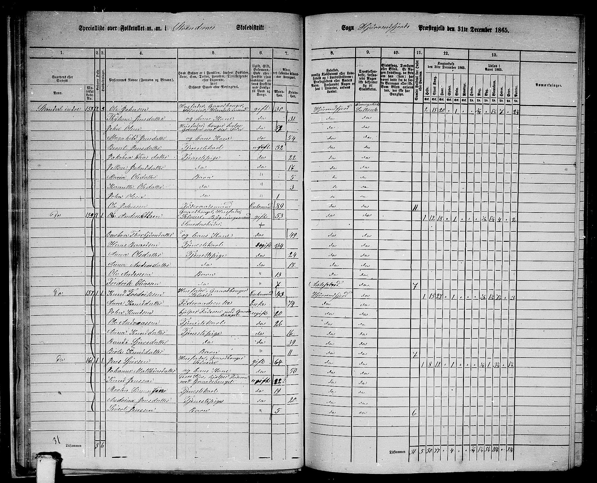 RA, 1865 census for Hjørundfjord, 1865, p. 18