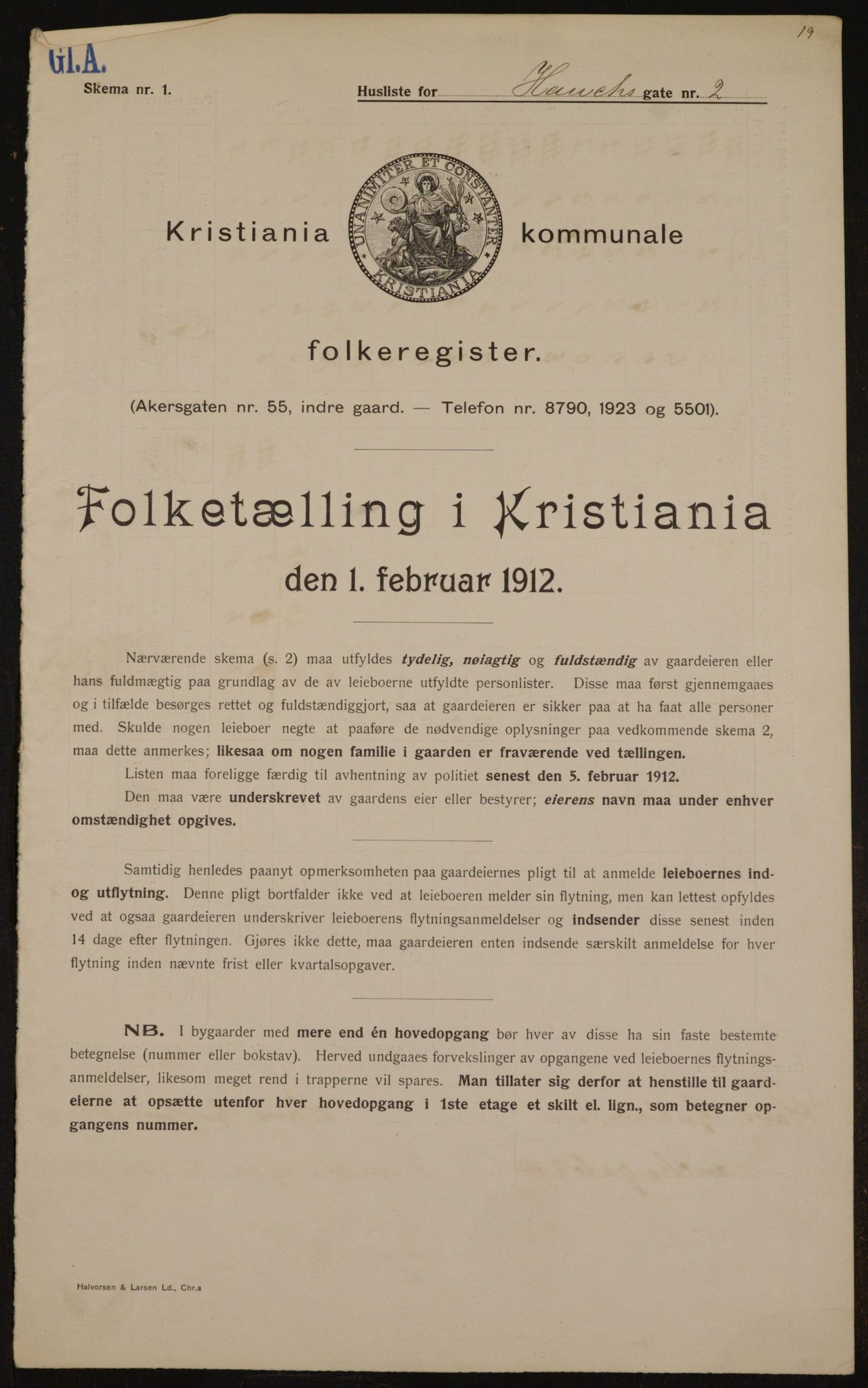 OBA, Municipal Census 1912 for Kristiania, 1912, p. 35386